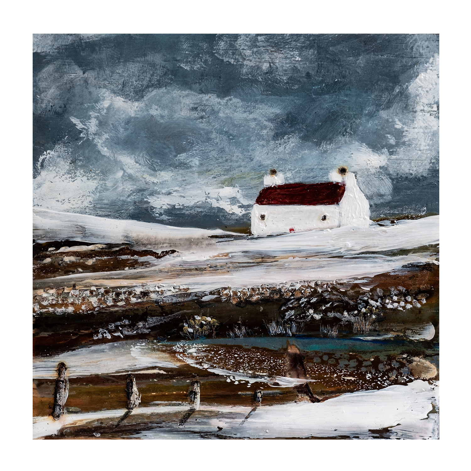 wall-art-print-canvas-poster-framed-Snowfall On The Tarn , By Louise O'Hara-1