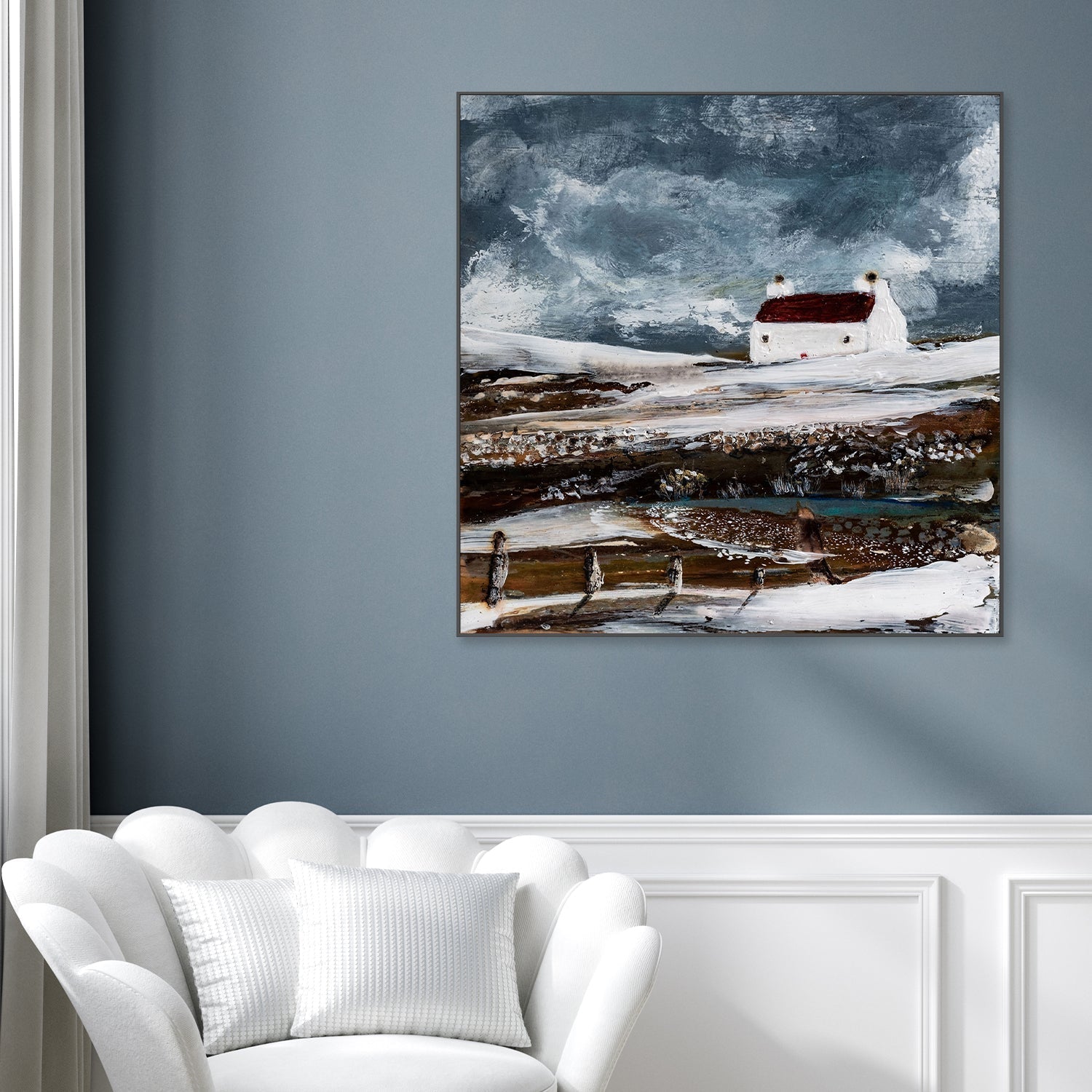 wall-art-print-canvas-poster-framed-Snowfall On The Tarn , By Louise O'Hara-2