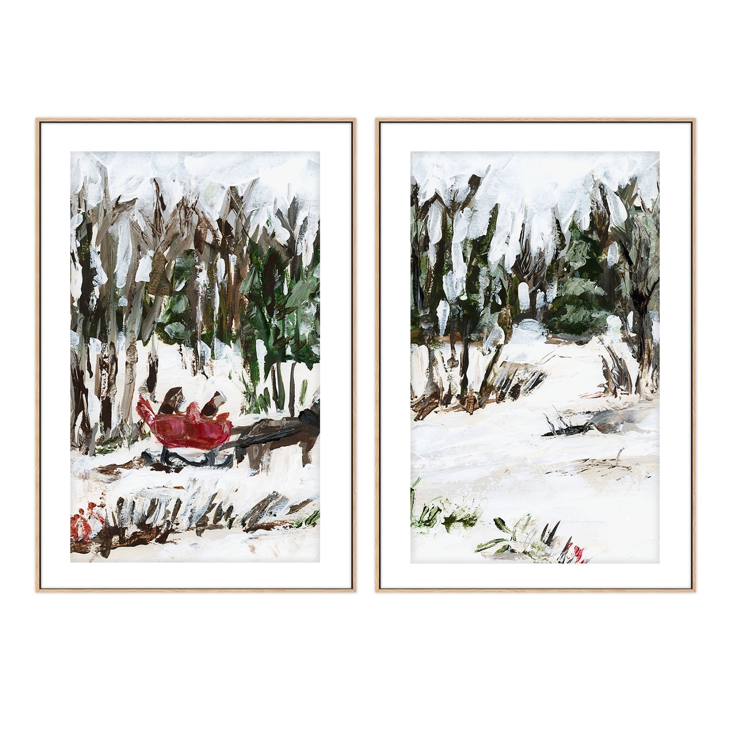 wall-art-print-canvas-poster-framed-Snowy Trails , Style A & B , Set Of 2 , By Jetty Home-6