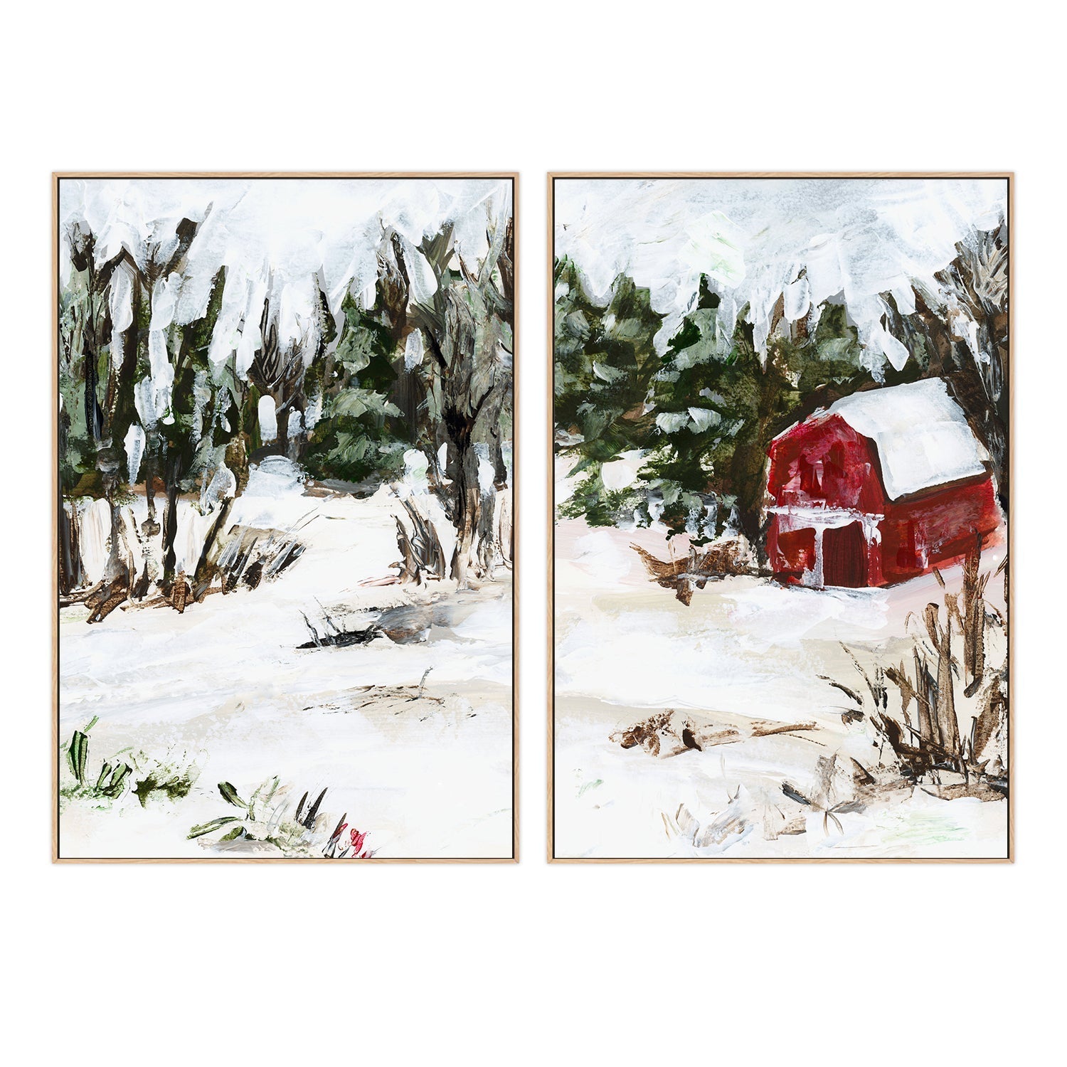 wall-art-print-canvas-poster-framed-Snowy Trails , Style B & C, Set Of 2 , By Jetty Home-4