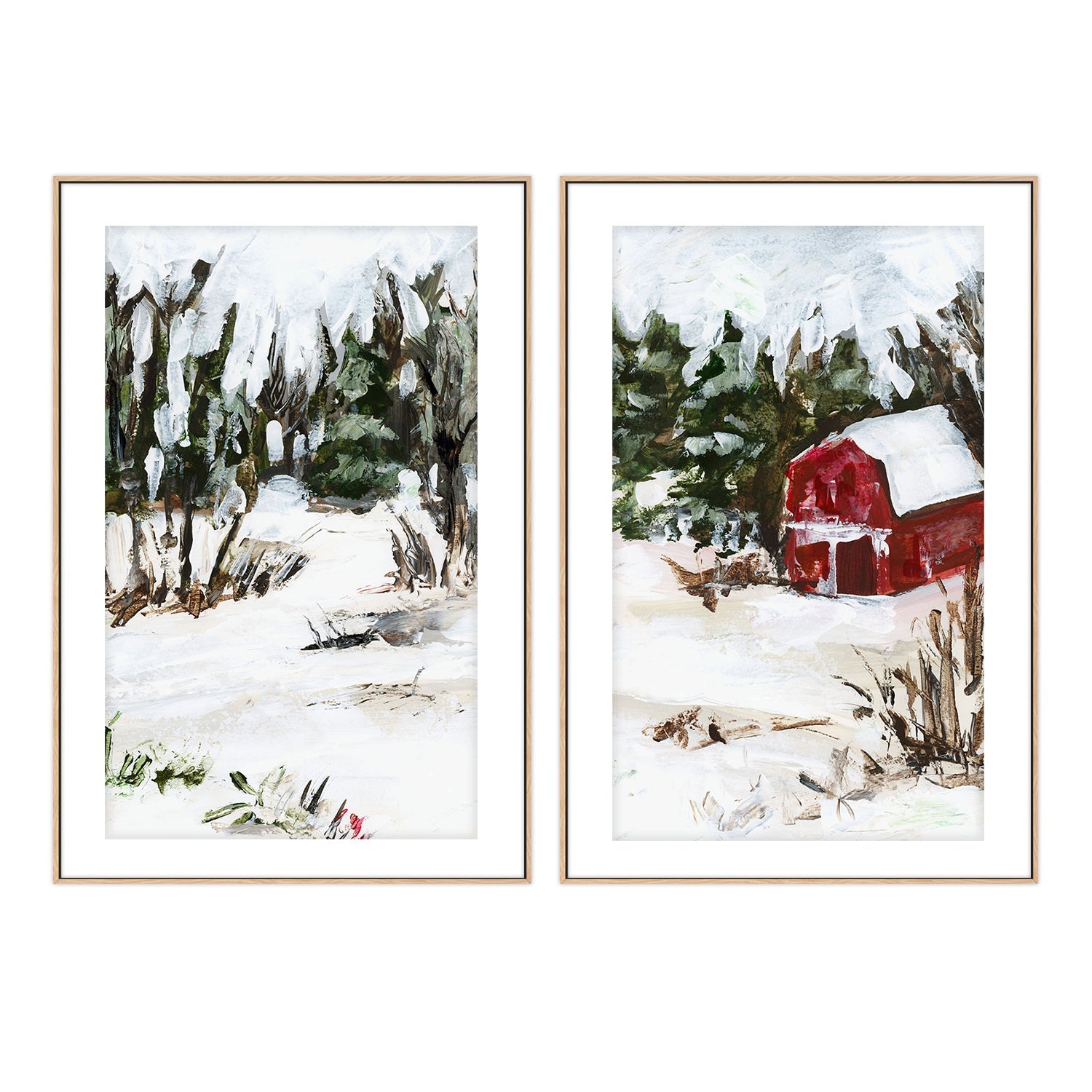 wall-art-print-canvas-poster-framed-Snowy Trails , Style B & C, Set Of 2 , By Jetty Home-6