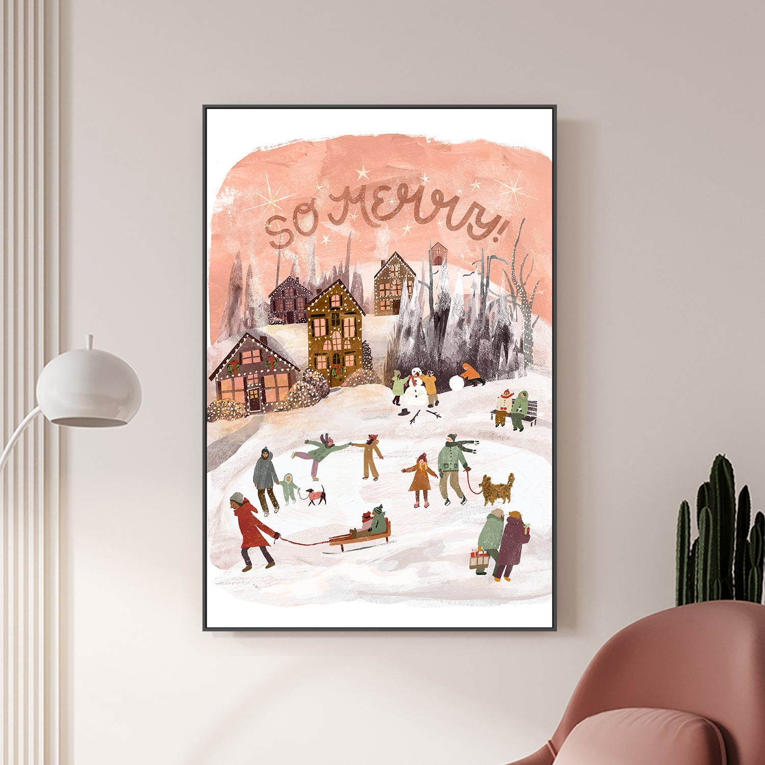 wall-art-print-canvas-poster-framed-So Merry Holiday Scene-2
