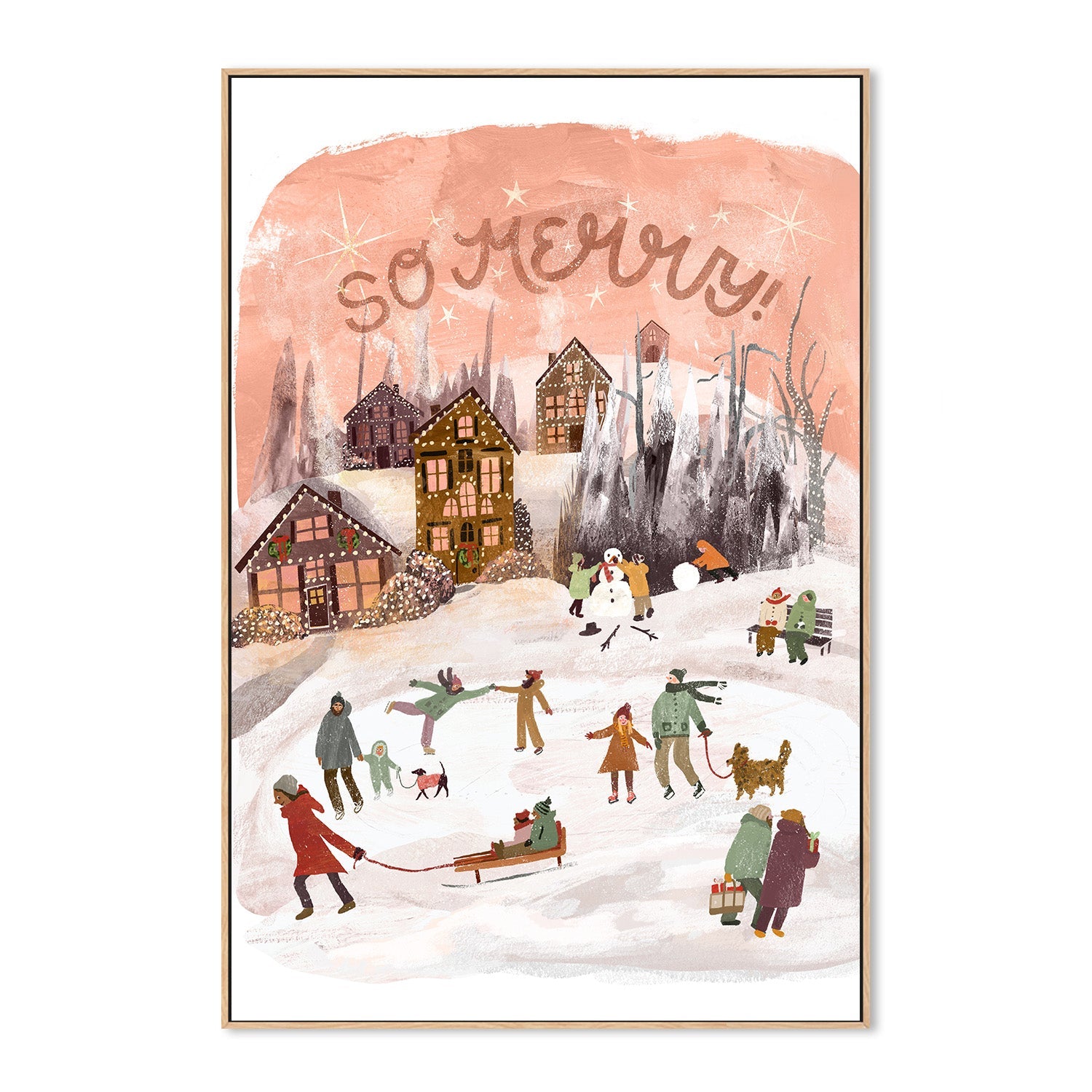 wall-art-print-canvas-poster-framed-So Merry Holiday Scene-4