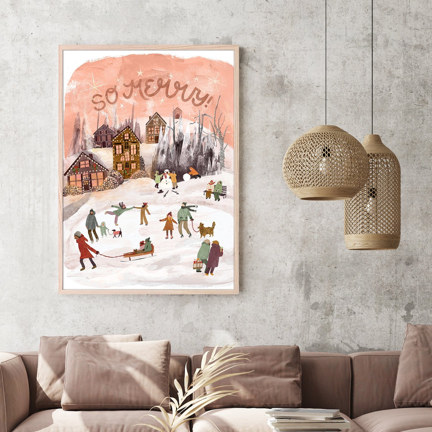 wall-art-print-canvas-poster-framed-So Merry Holiday Scene-7