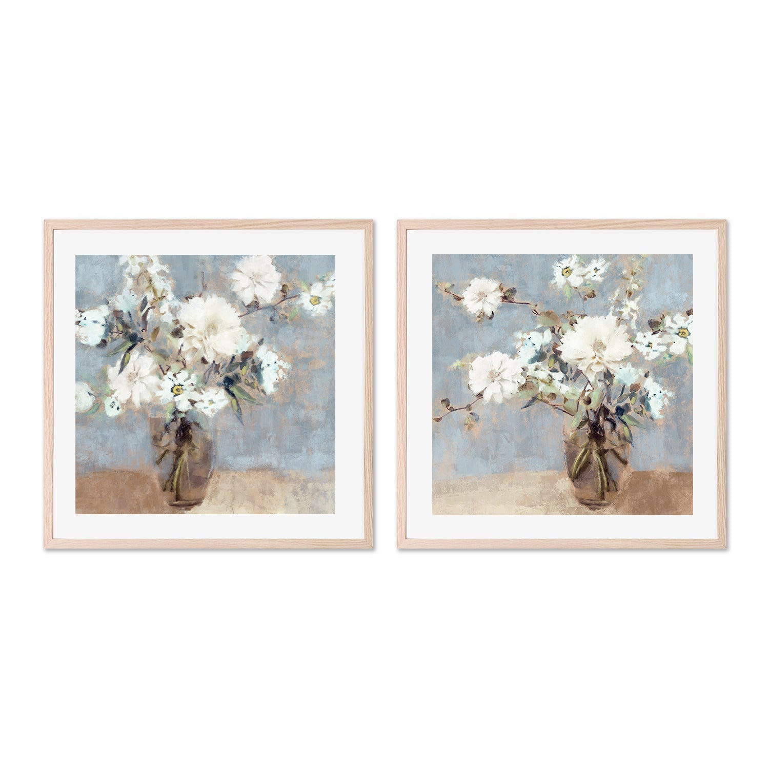 wall-art-print-canvas-poster-framed-Soft Blue Bouquet, Style A & B, Set of 2 , By Nina Blue-6