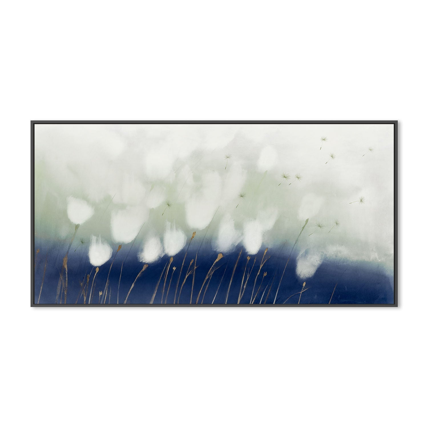 wall-art-print-canvas-poster-framed-Soft Blue Florals , By Aria K-3