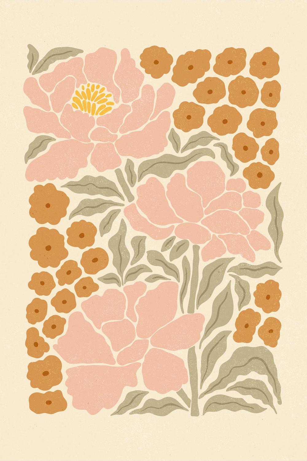 wall-art-print-canvas-poster-framed-Soft Pink Peonies-1