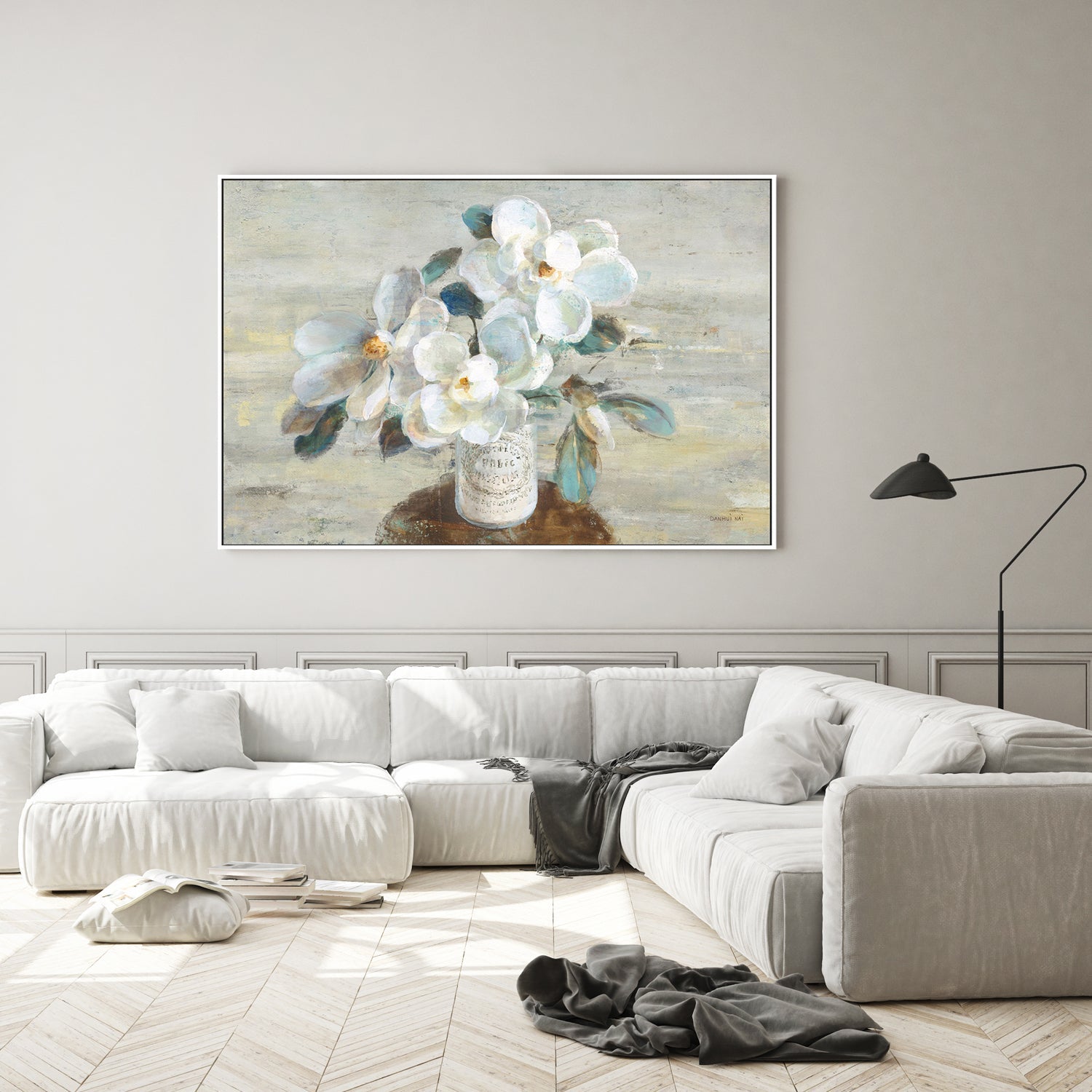 wall-art-print-canvas-poster-framed-Sophies Magnolia Neutral-by-Danhui Nai-Gioia Wall Art