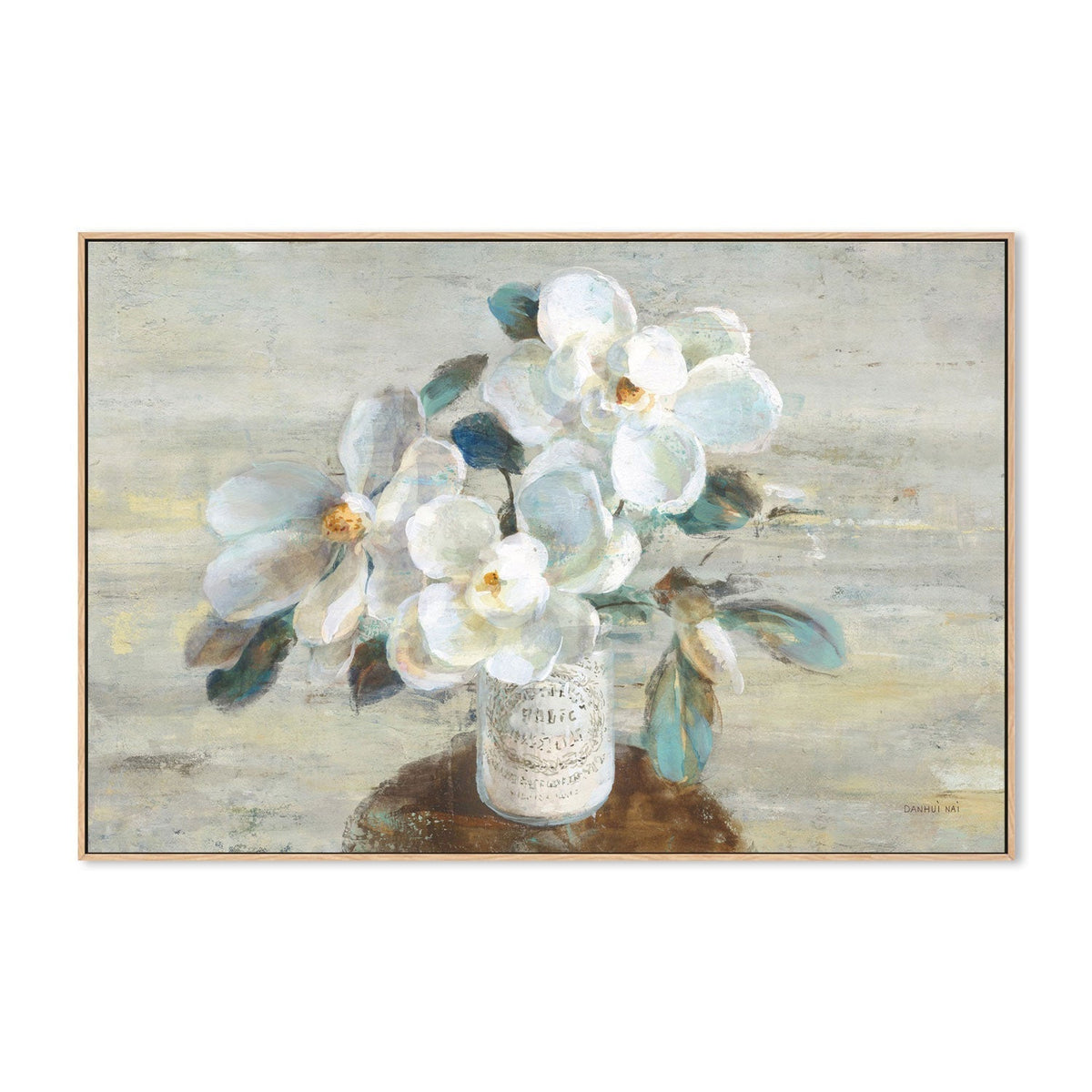 wall-art-print-canvas-poster-framed-Sophies Magnolia Neutral-by-Danhui Nai-Gioia Wall Art