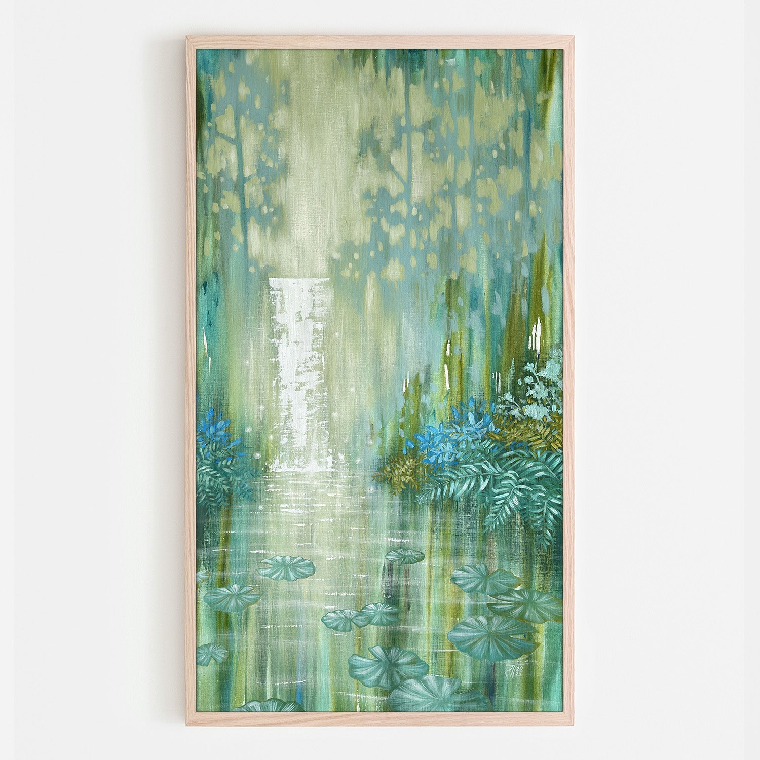 wall-art-print-canvas-poster-framed-Sparkling Waterfall and Pond-6