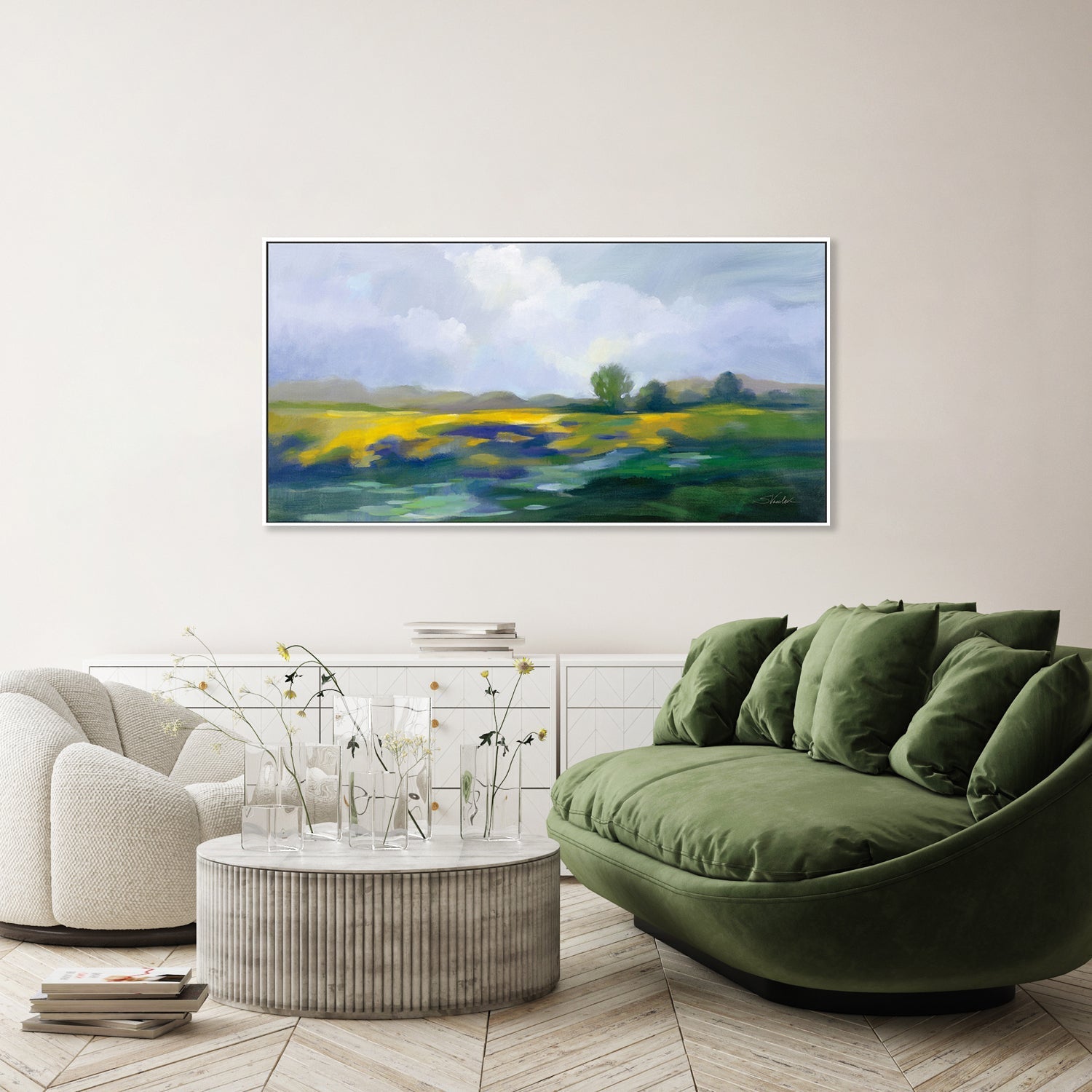 wall-art-print-canvas-poster-framed-Spring Green-by-Silvia Vassileva-Gioia Wall Art