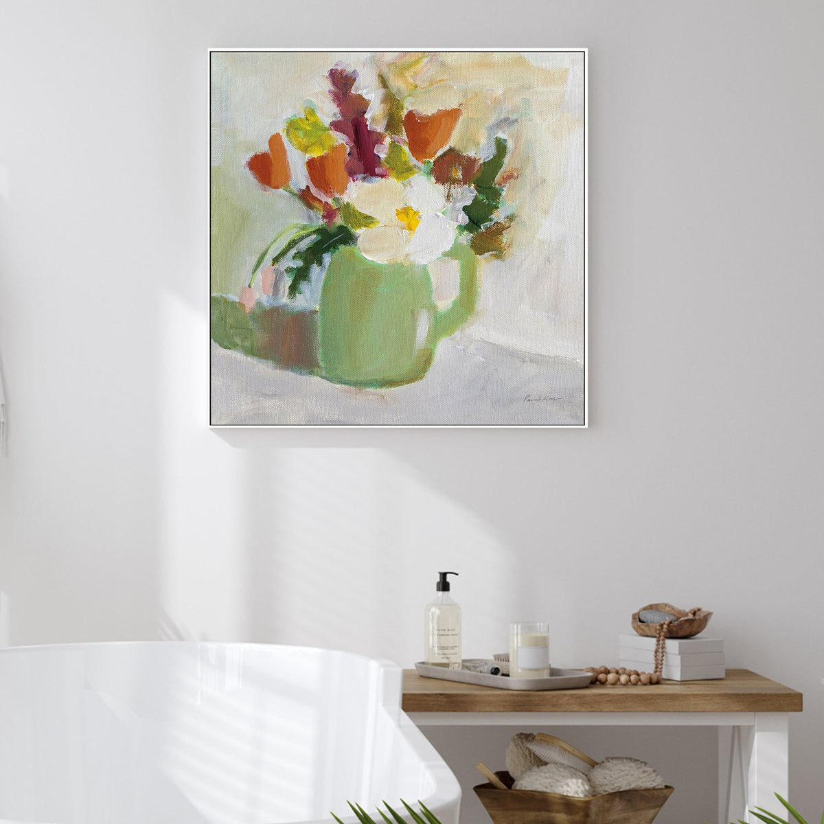 wall-art-print-canvas-poster-framed-Spring in a Green Pitcher-by-Pamela Munger-Gioia Wall Art