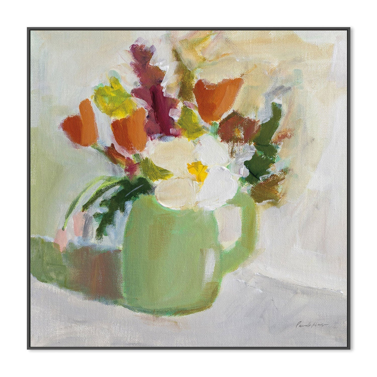 wall-art-print-canvas-poster-framed-Spring in a Green Pitcher-by-Pamela Munger-Gioia Wall Art