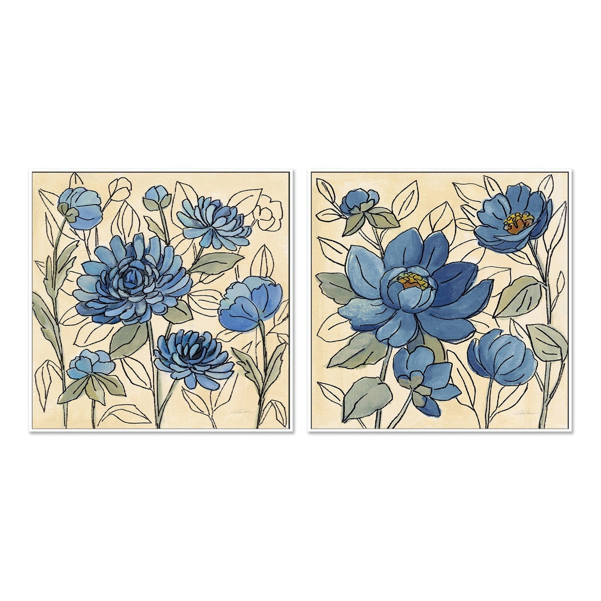 wall-art-print-canvas-poster-framed-Spring Lace Floral, Set Of 2-by-Silvia Vassileva-Gioia Wall Art