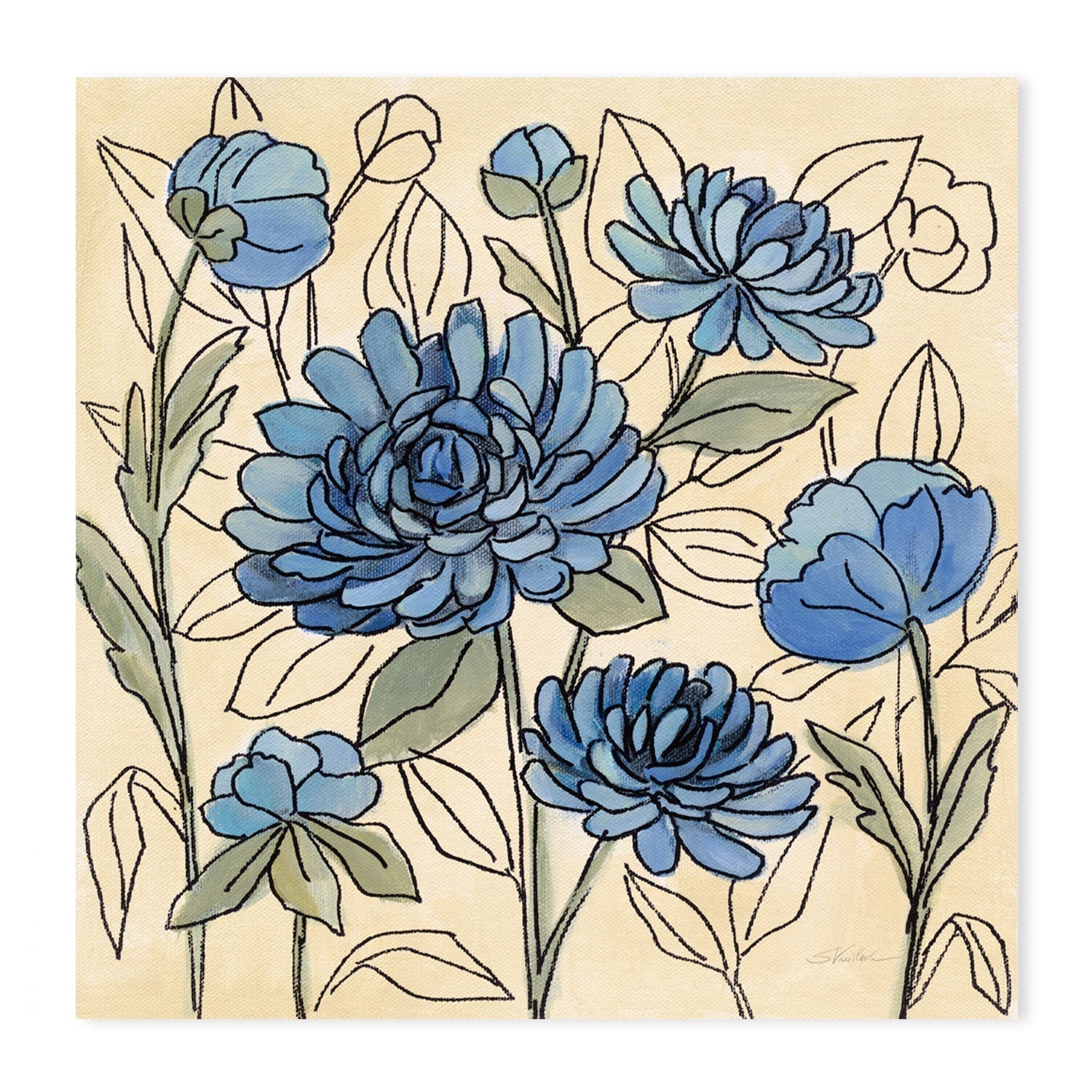 wall-art-print-canvas-poster-framed-Spring Lace Floral, Style C-by-Silvia Vassileva-Gioia Wall Art