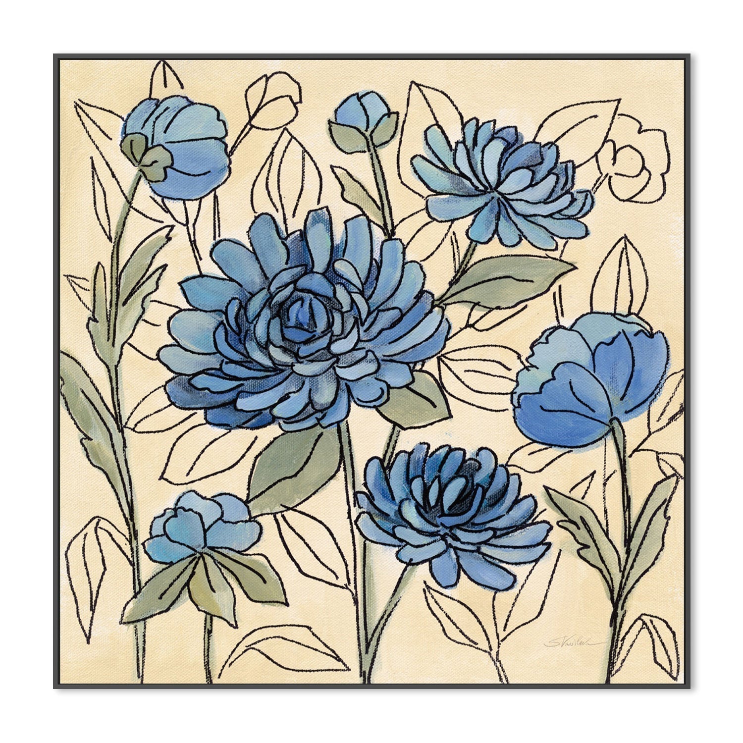 wall-art-print-canvas-poster-framed-Spring Lace Floral, Style C-by-Silvia Vassileva-Gioia Wall Art