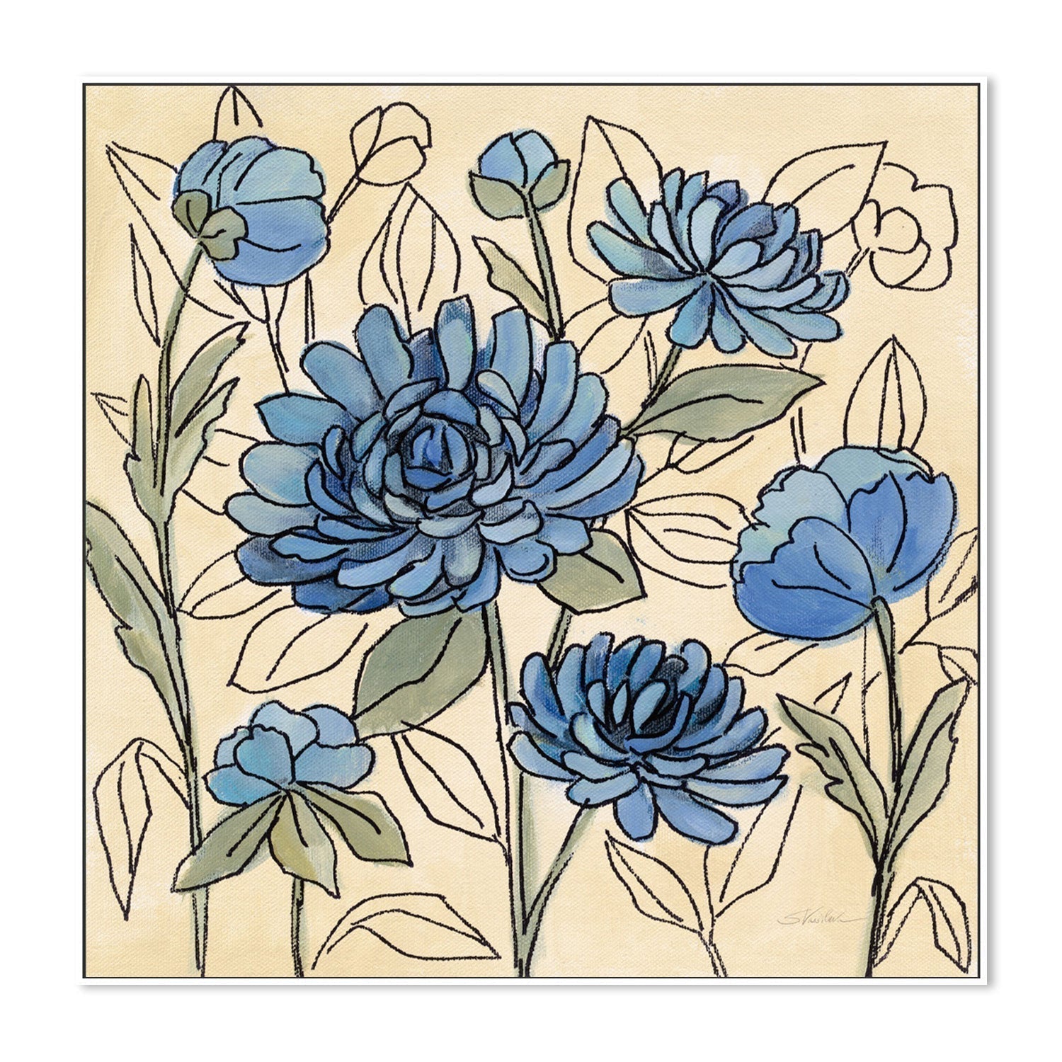 wall-art-print-canvas-poster-framed-Spring Lace Floral, Style C-by-Silvia Vassileva-Gioia Wall Art