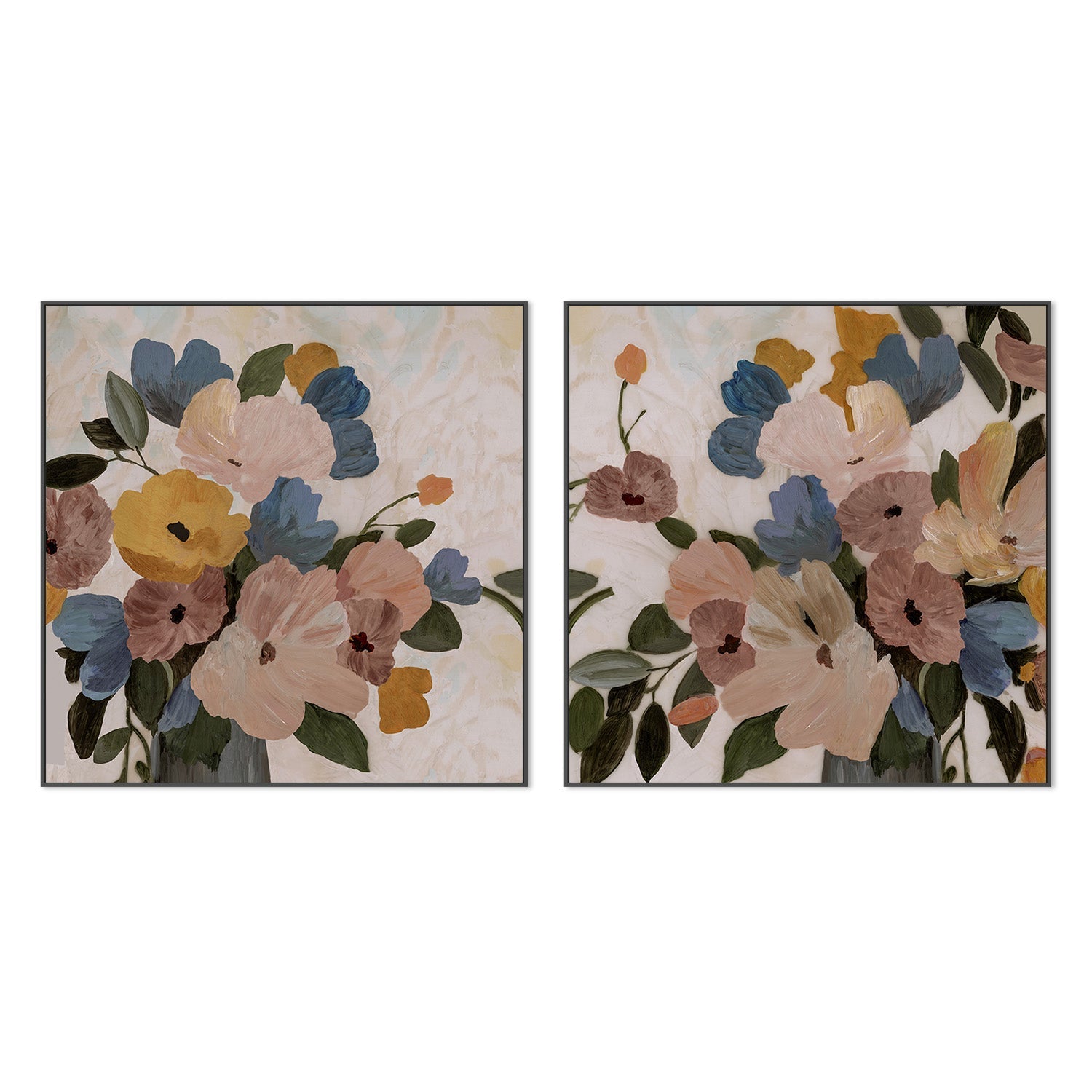 wall-art-print-canvas-poster-framed-Spring Picks Mocha Tone, Style A & B, Set Of 2 , By Asia Jensen-3