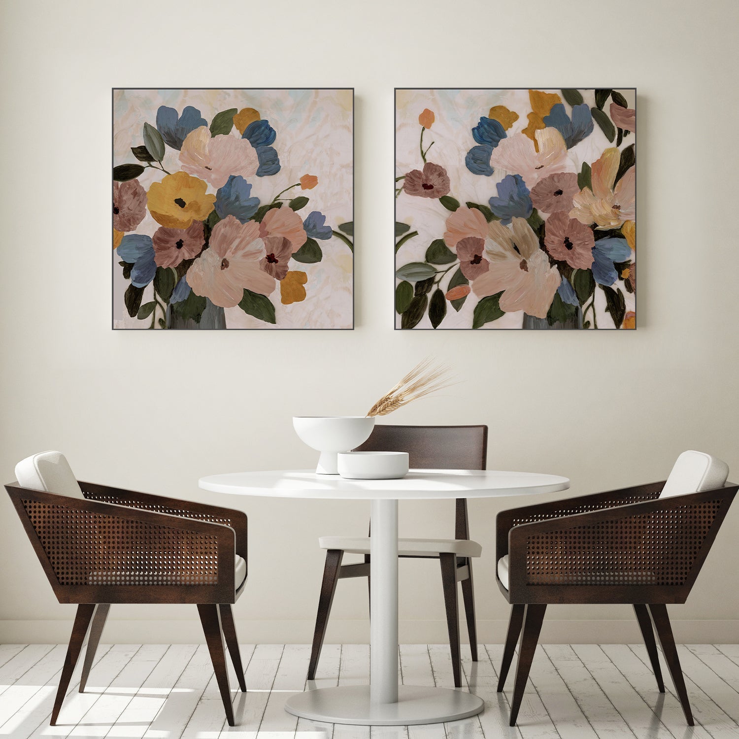 wall-art-print-canvas-poster-framed-Spring Picks Mocha Tone, Style A & B, Set Of 2 , By Asia Jensen-7