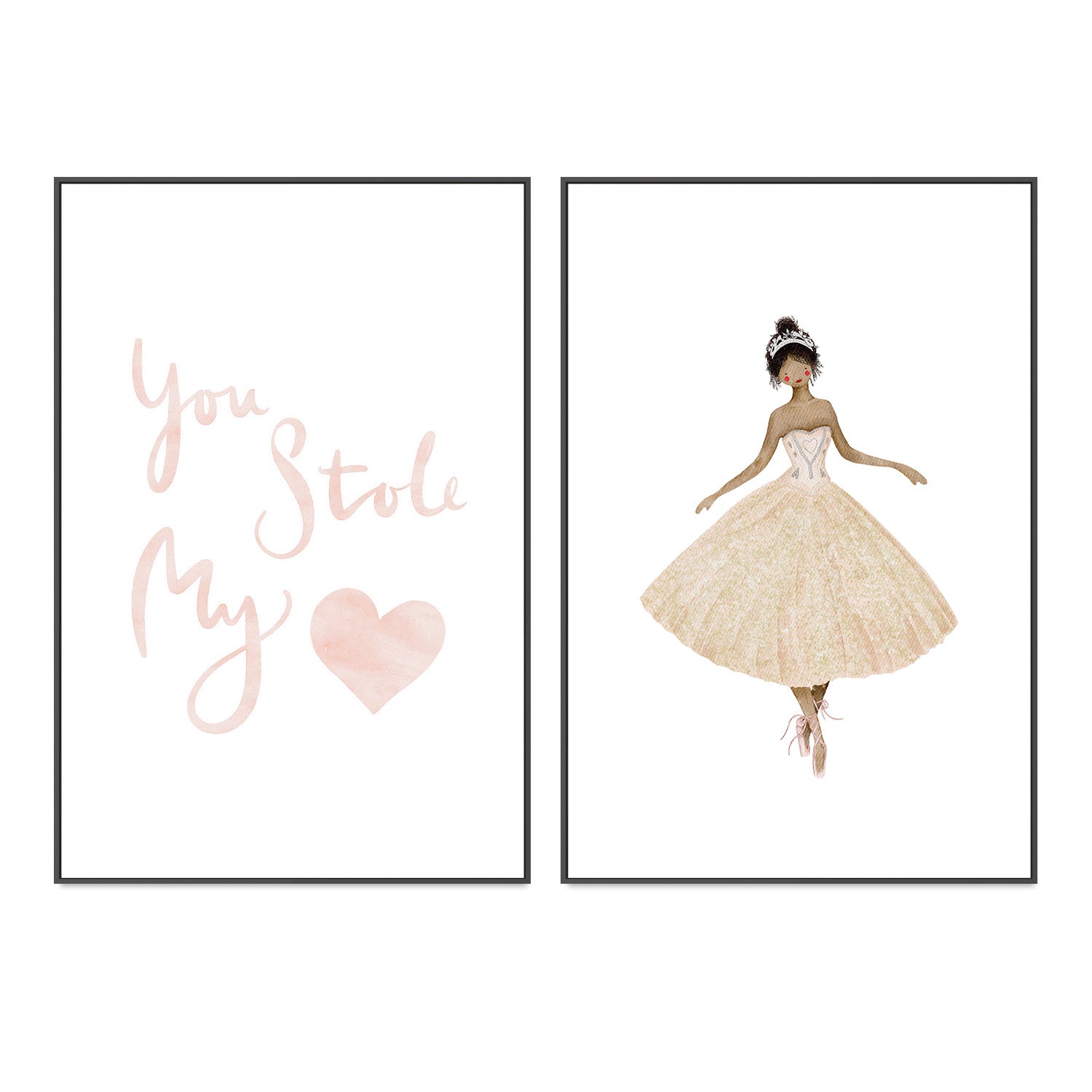 wall-art-print-canvas-poster-framed-Stole My Heart and Sugar Plum Fairy, Set Of 2 , By Leah Straatsma-3