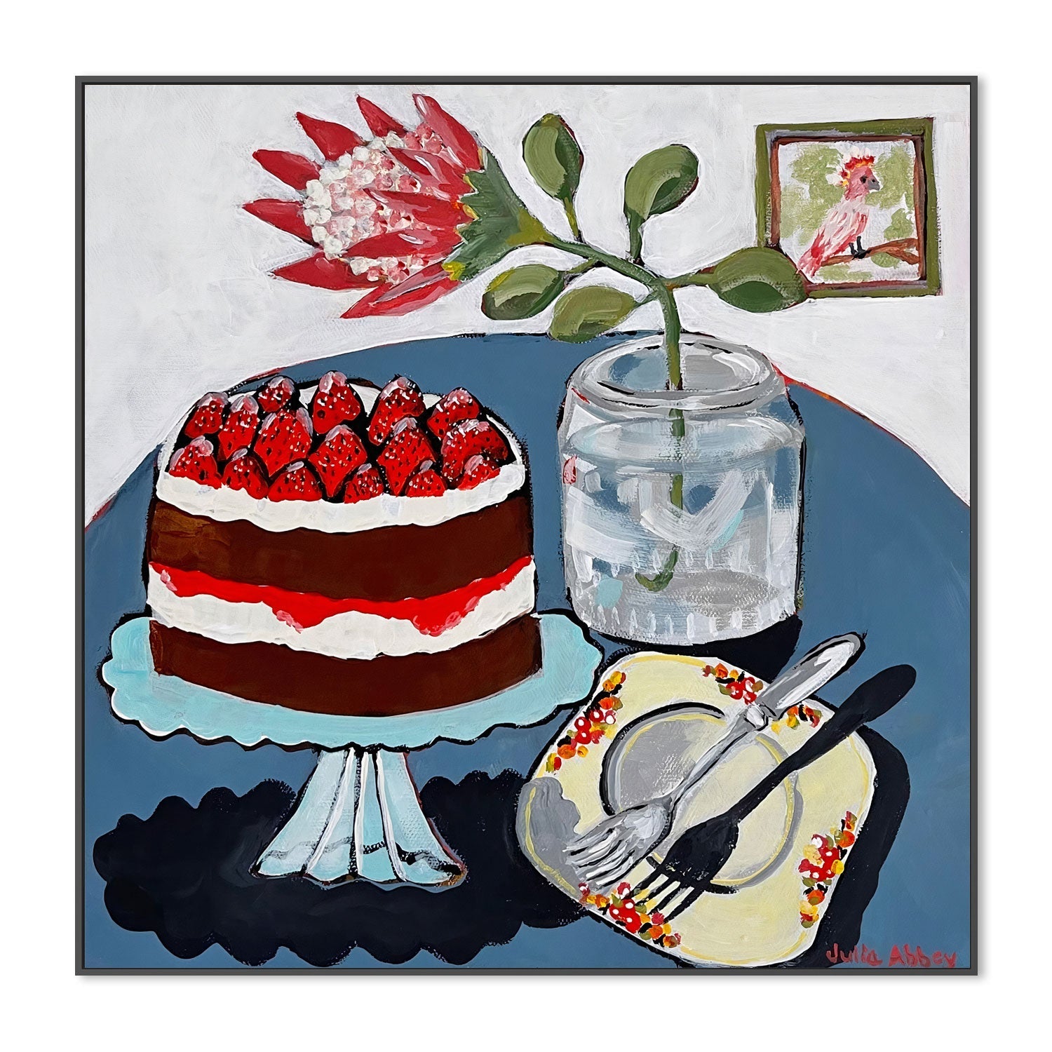 wall-art-print-canvas-poster-framed-Strawberries And Cream , By Julia Abbey-3