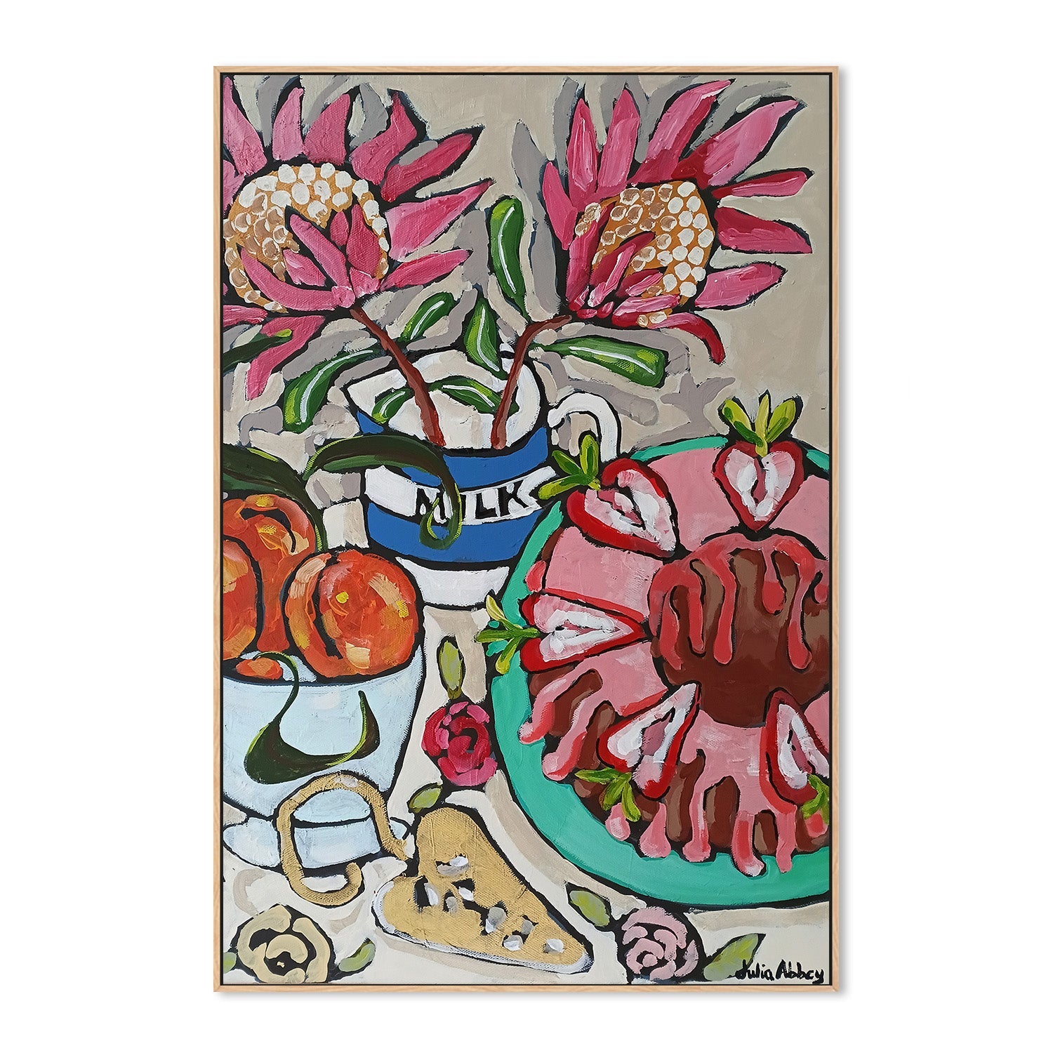 wall-art-print-canvas-poster-framed-Strawberry Bundt Cake-4