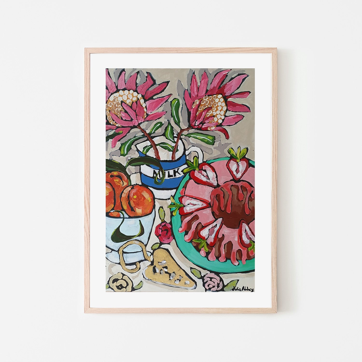 wall-art-print-canvas-poster-framed-Strawberry Bundt Cake-6