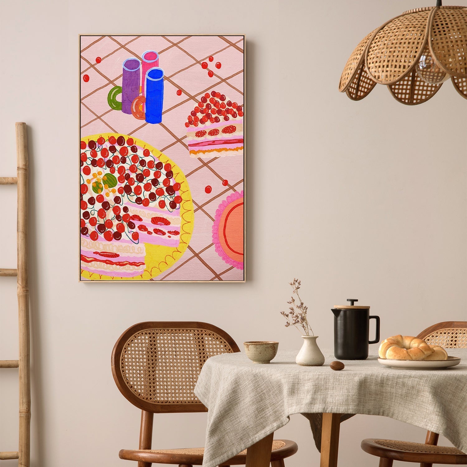 wall-art-print-canvas-poster-framed-Strawberry Cake Situation , By Kartika Paramita-7