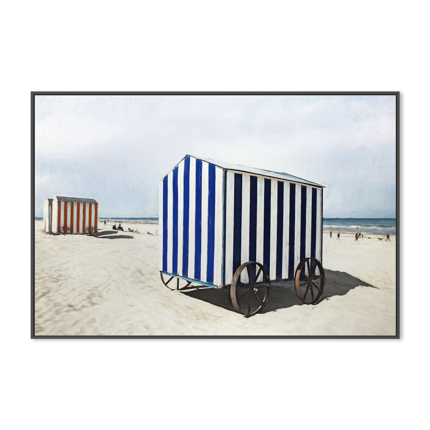 wall-art-print-canvas-poster-framed-Striped Beach Boxes , By Gilbert Claes-GIOIA-WALL-ART