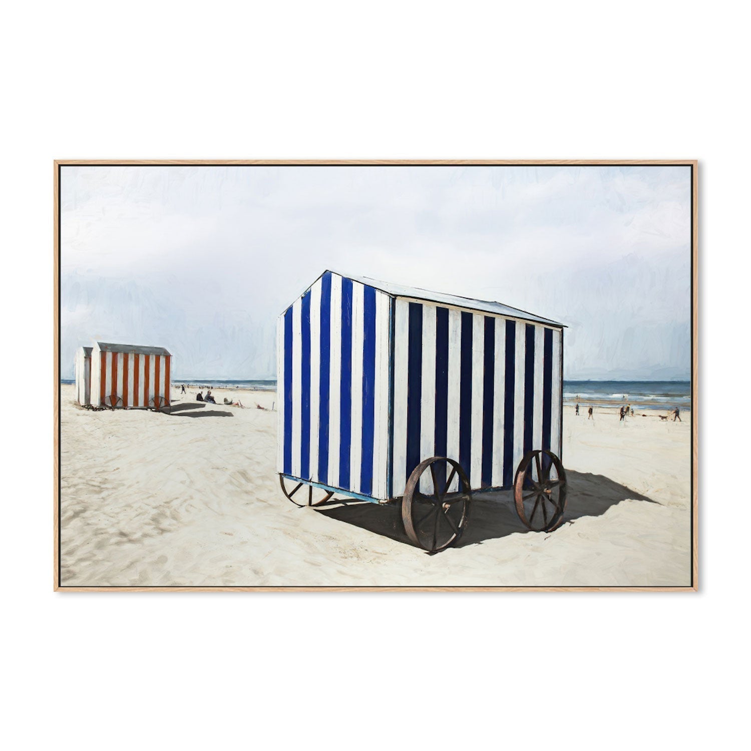 wall-art-print-canvas-poster-framed-Striped Beach Boxes , By Gilbert Claes-GIOIA-WALL-ART