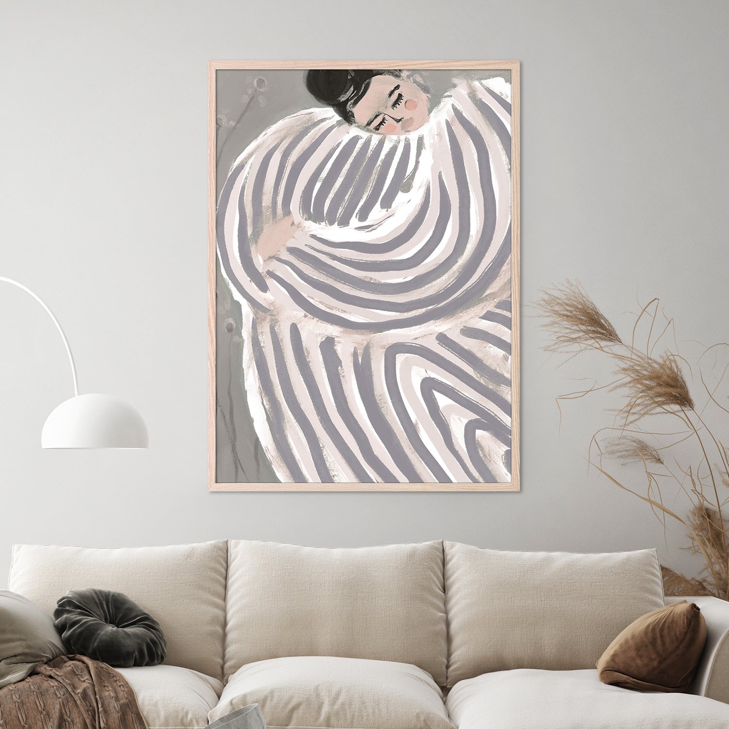wall-art-print-canvas-poster-framed-Striped Serenity-2