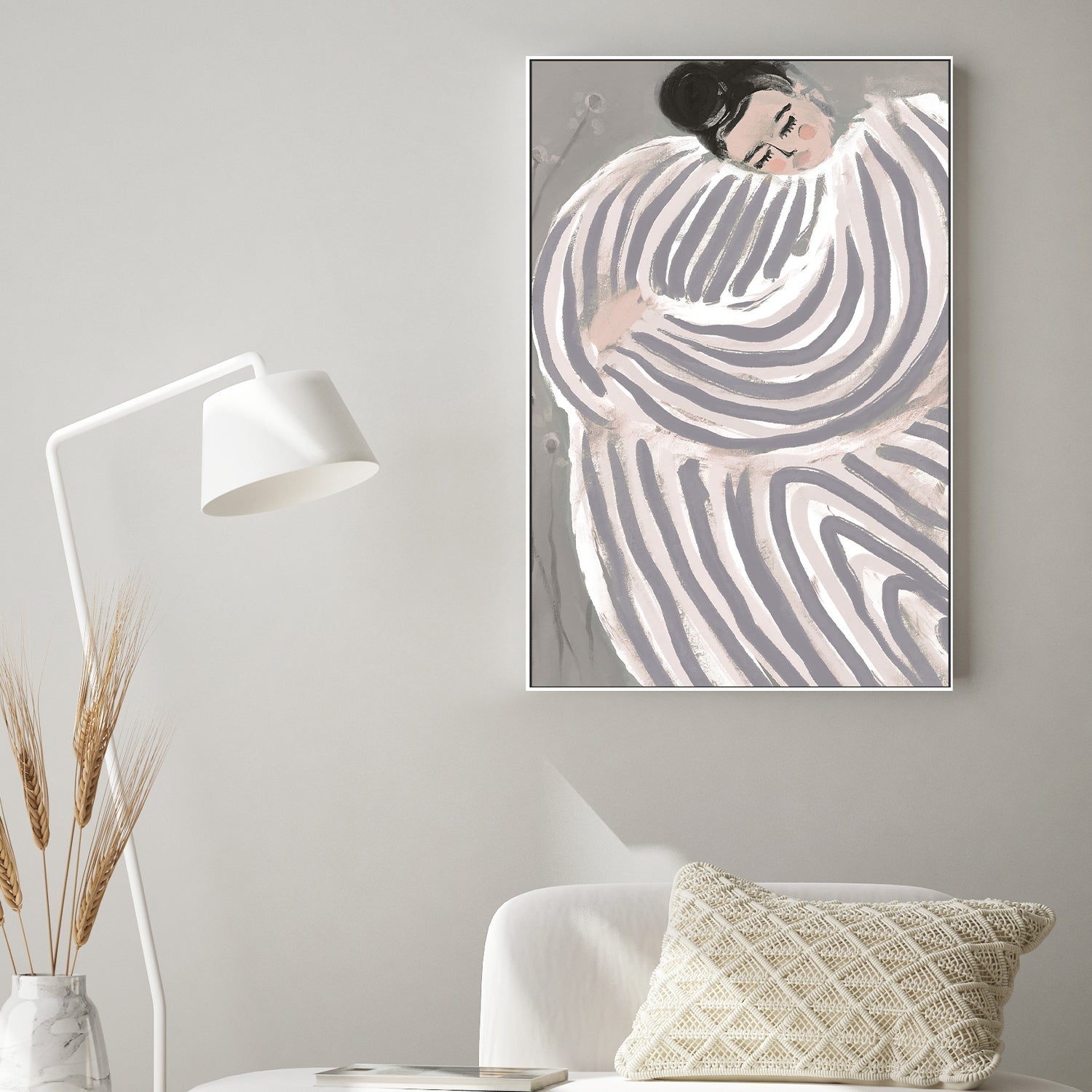 wall-art-print-canvas-poster-framed-Striped Serenity-7