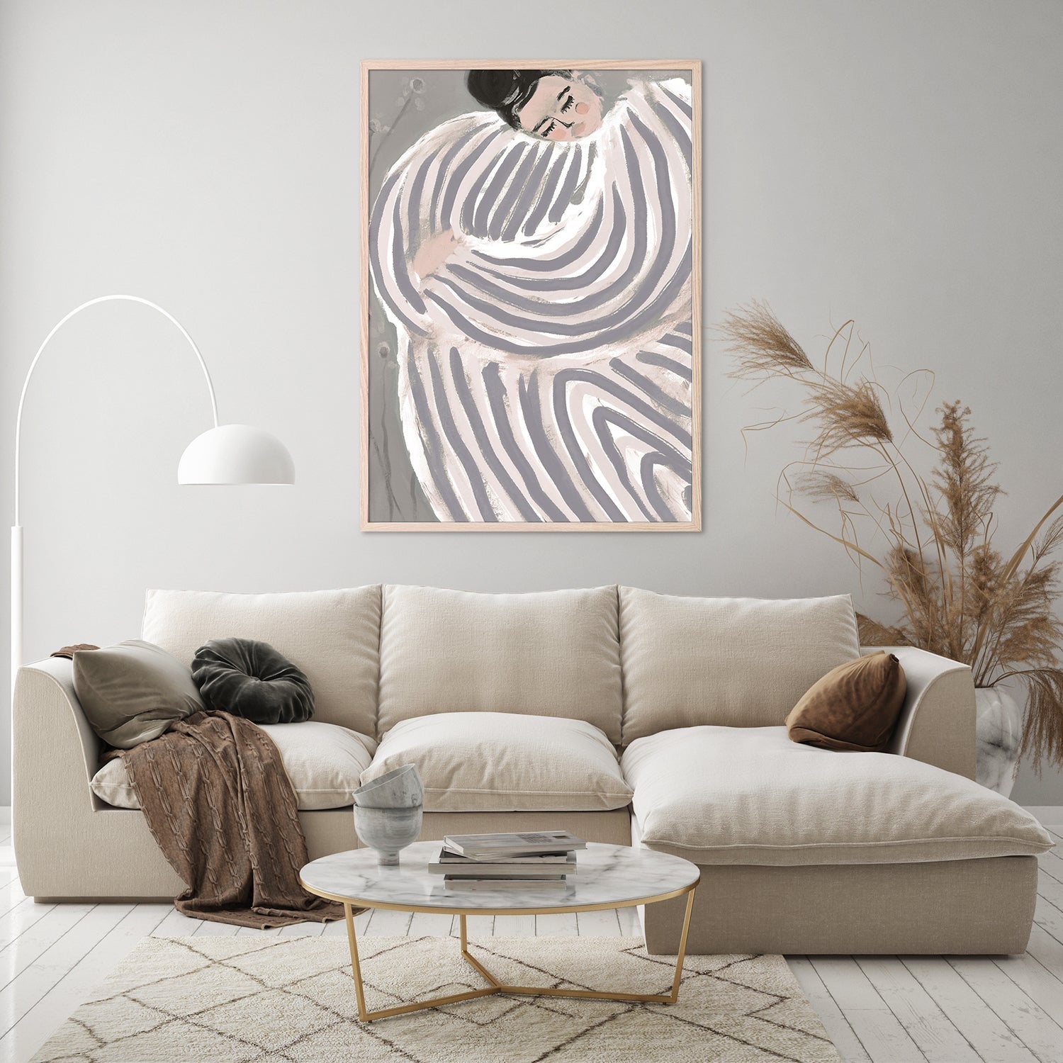 wall-art-print-canvas-poster-framed-Striped Serenity-9