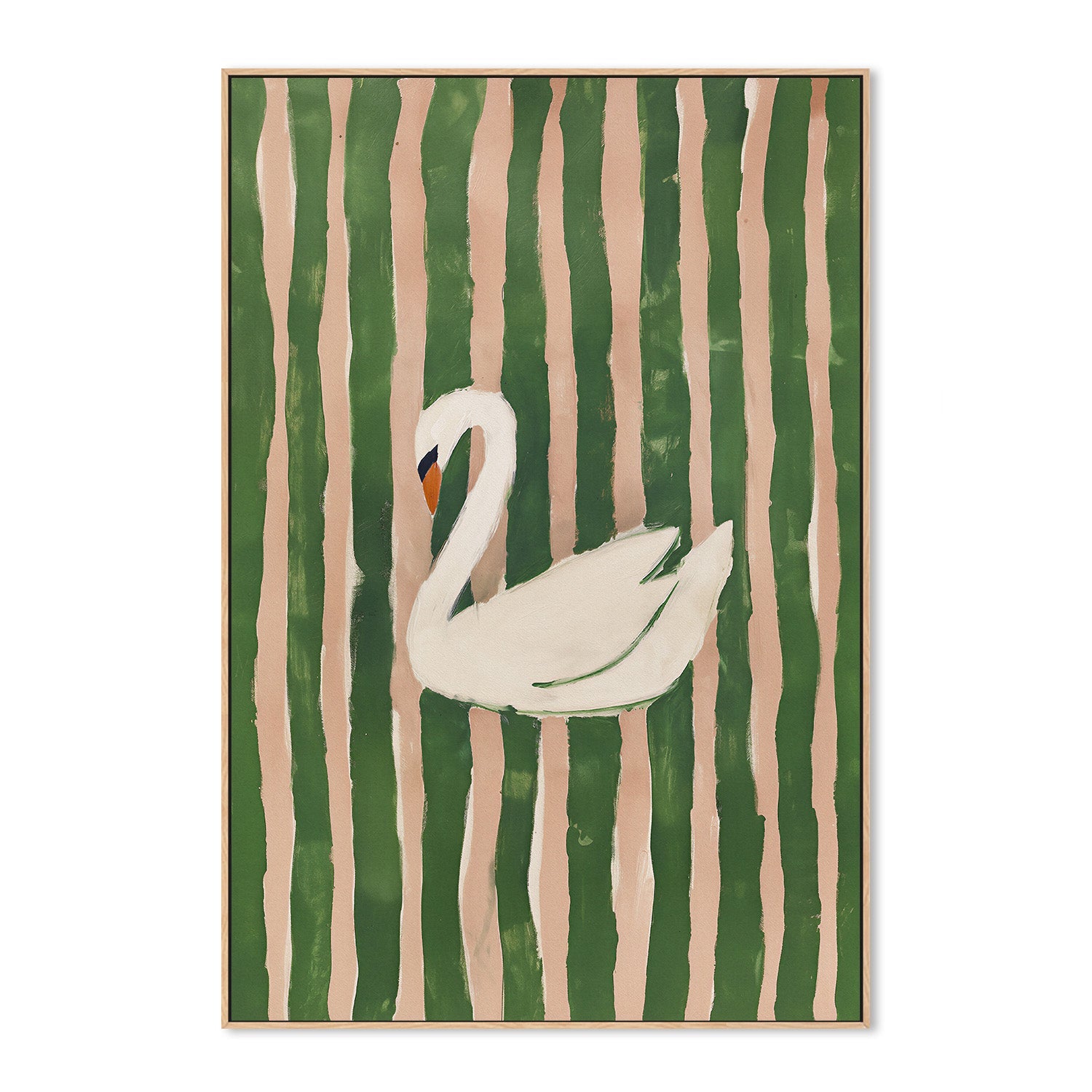 wall-art-print-canvas-poster-framed-striped swan-4