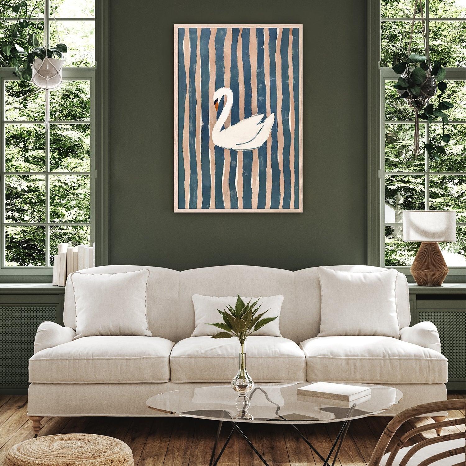 wall-art-print-canvas-poster-framed-Striped Swan, Style B-8
