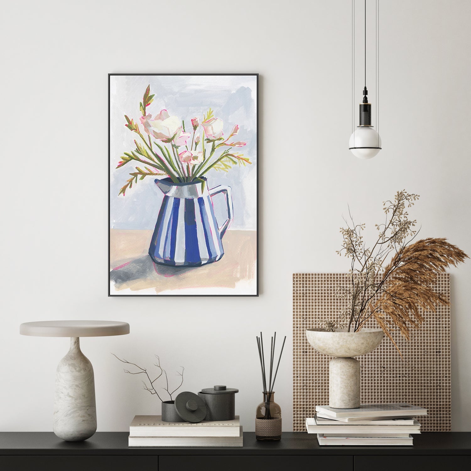 wall-art-print-canvas-poster-framed-Striped Vase, Style A , By Lucrecia Caporale-7