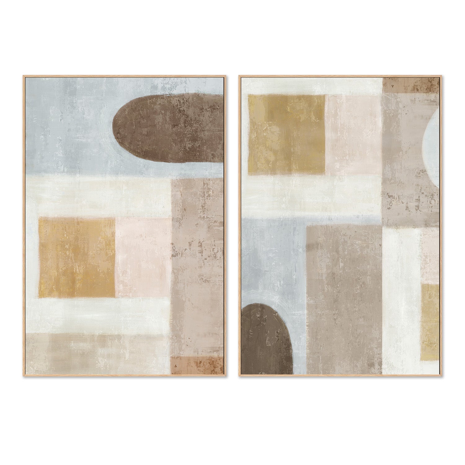 wall-art-print-canvas-poster-framed-Subtle Drift, Style A & B, Set Of 2-4