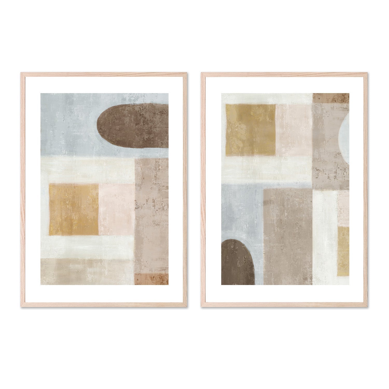 wall-art-print-canvas-poster-framed-Subtle Drift, Style A & B, Set Of 2-6