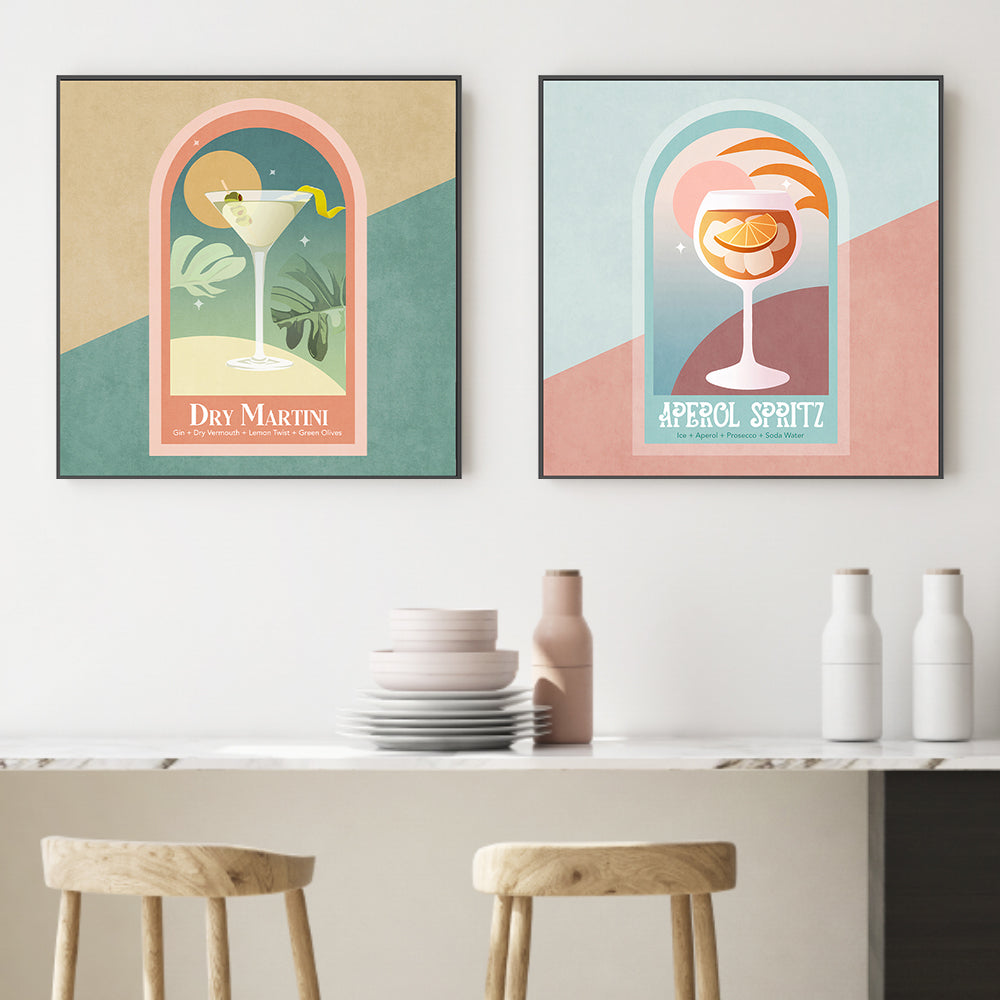 wall-art-print-canvas-poster-framed-Summer Cocktails, Set Of 2 , By Emel Tunaboylu-GIOIA-WALL-ART