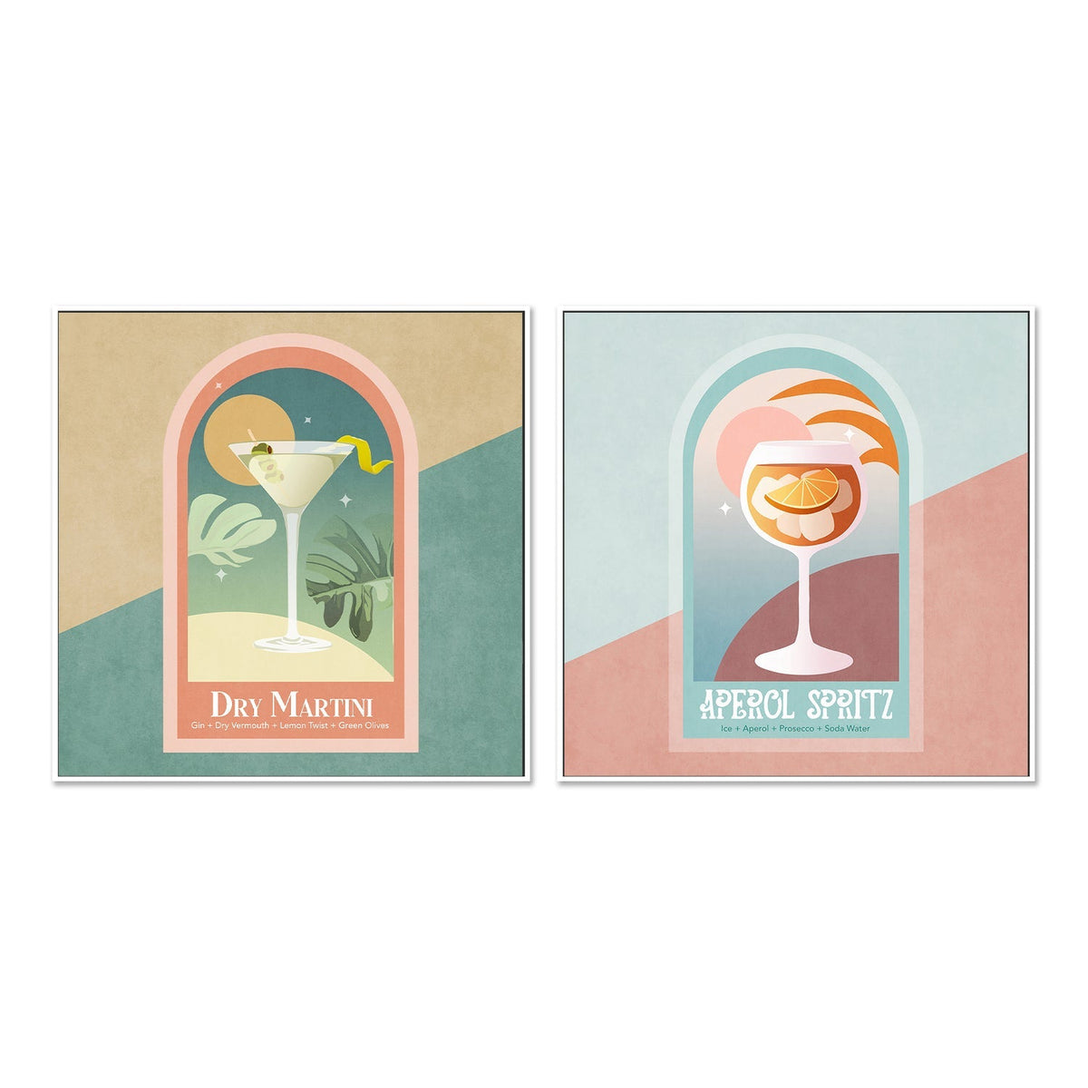 wall-art-print-canvas-poster-framed-Summer Cocktails, Set Of 2 , By Emel Tunaboylu-GIOIA-WALL-ART