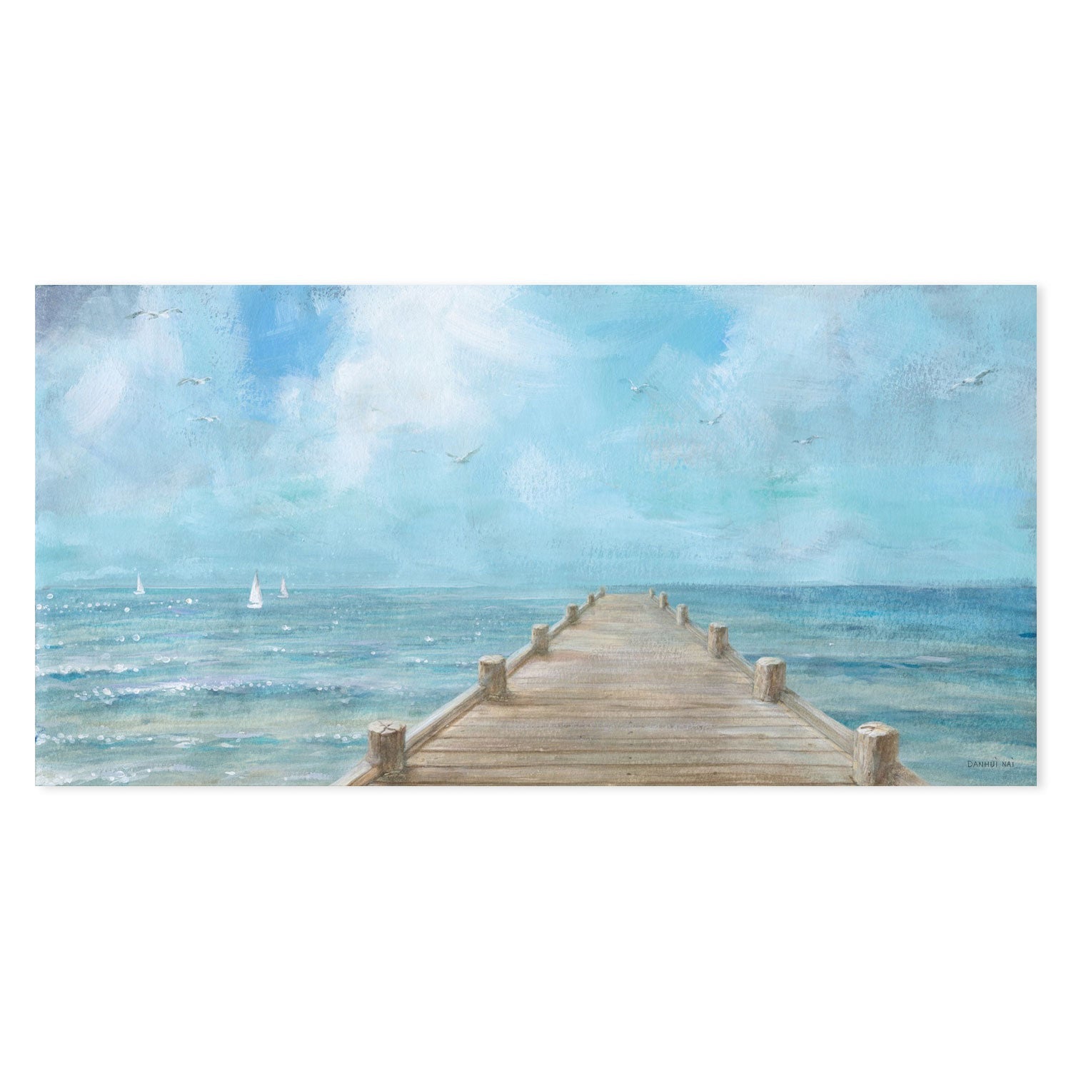 wall-art-print-canvas-poster-framed-Summer Dock Panorama-by-Danhui Nai-Gioia Wall Art