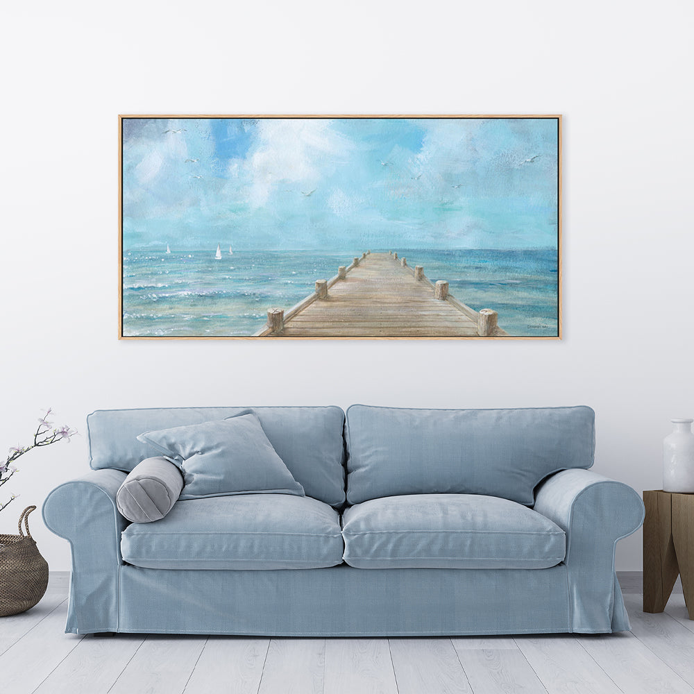 wall-art-print-canvas-poster-framed-Summer Dock Panorama-by-Danhui Nai-Gioia Wall Art
