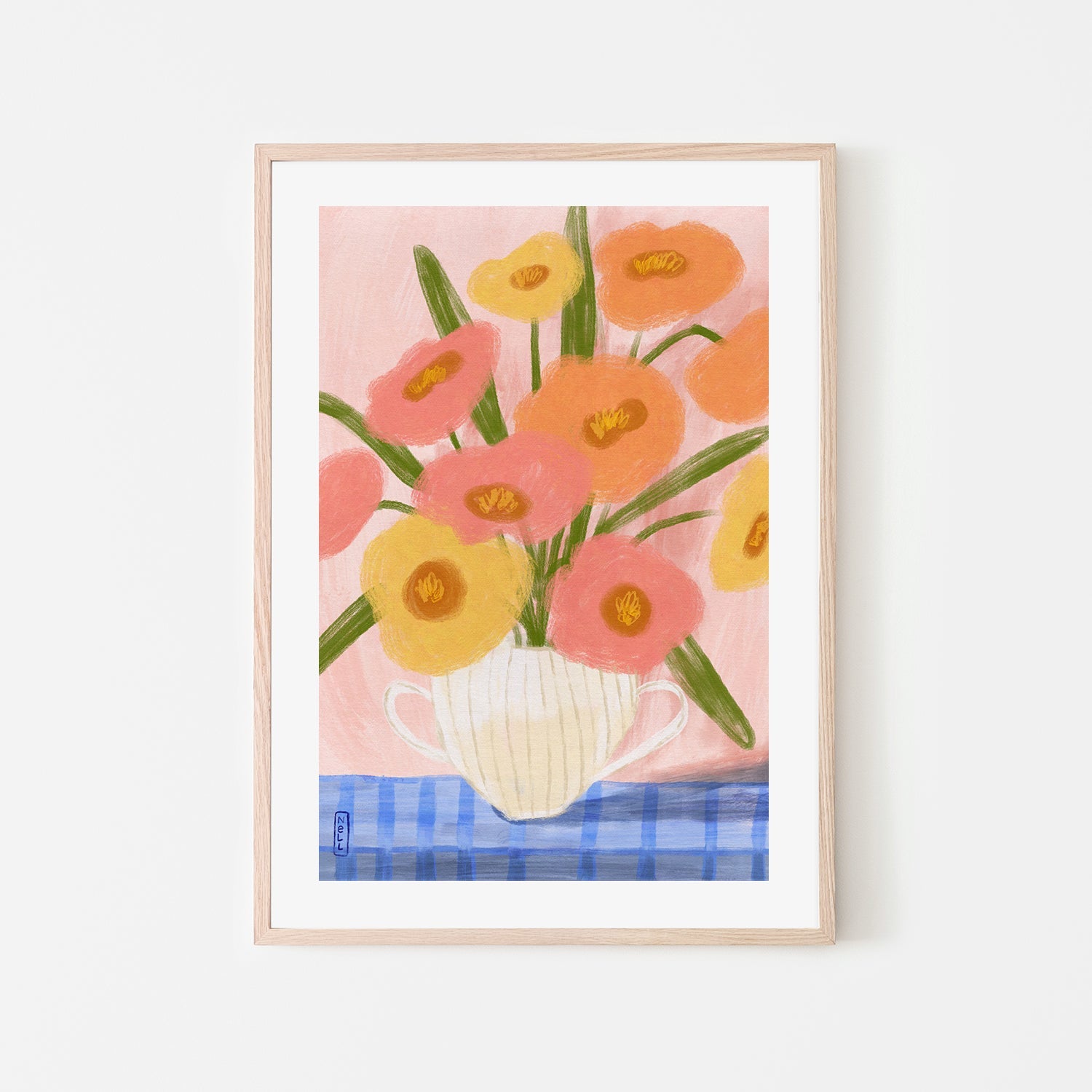 wall-art-print-canvas-poster-framed-Summer Flowers In A Vase , By Lia Nell-6