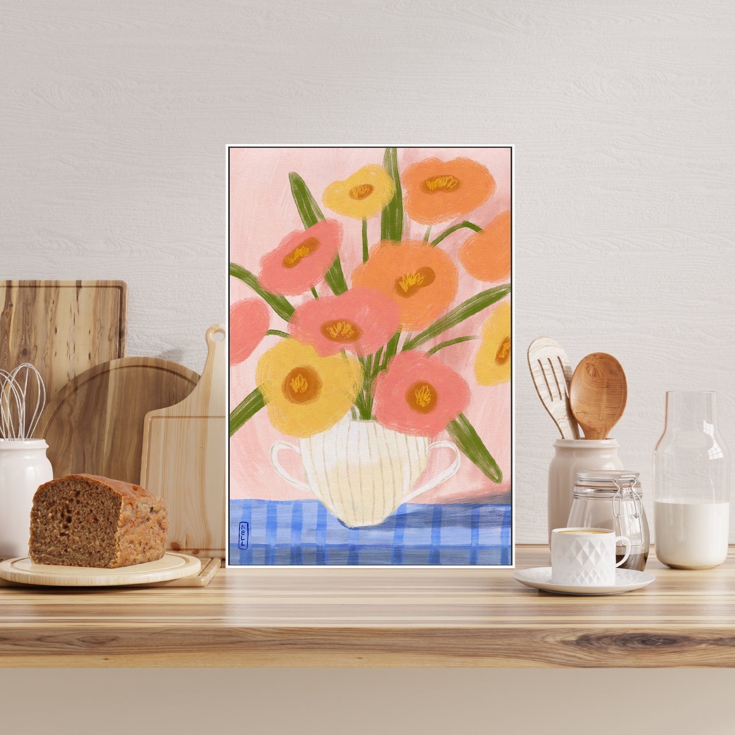 wall-art-print-canvas-poster-framed-Summer Flowers In A Vase , By Lia Nell-7