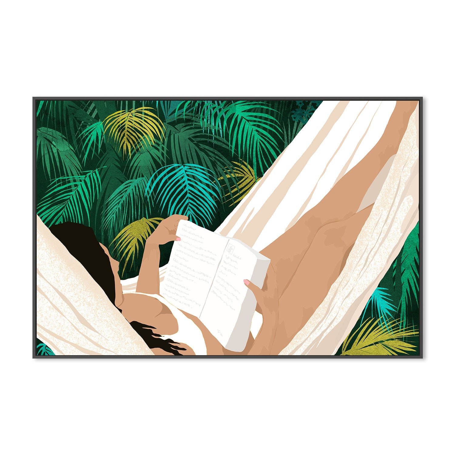 wall-art-print-canvas-poster-framed-Summer Hammock Reading-3