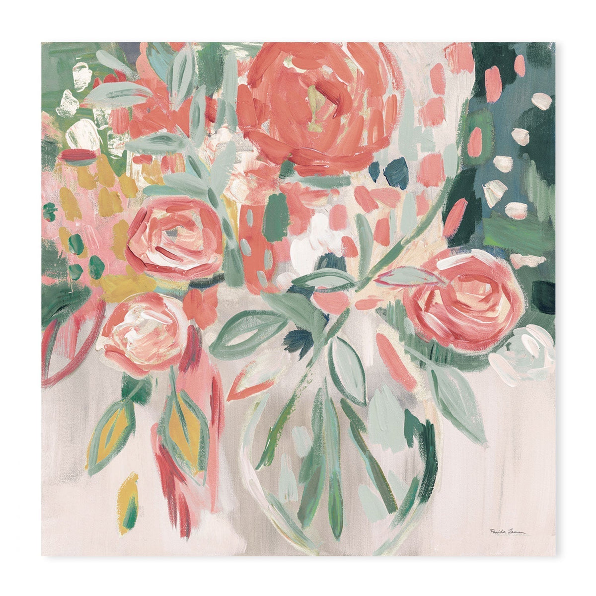 wall-art-print-canvas-poster-framed-Summer Pink Floral , By Farida Zaman-GIOIA-WALL-ART