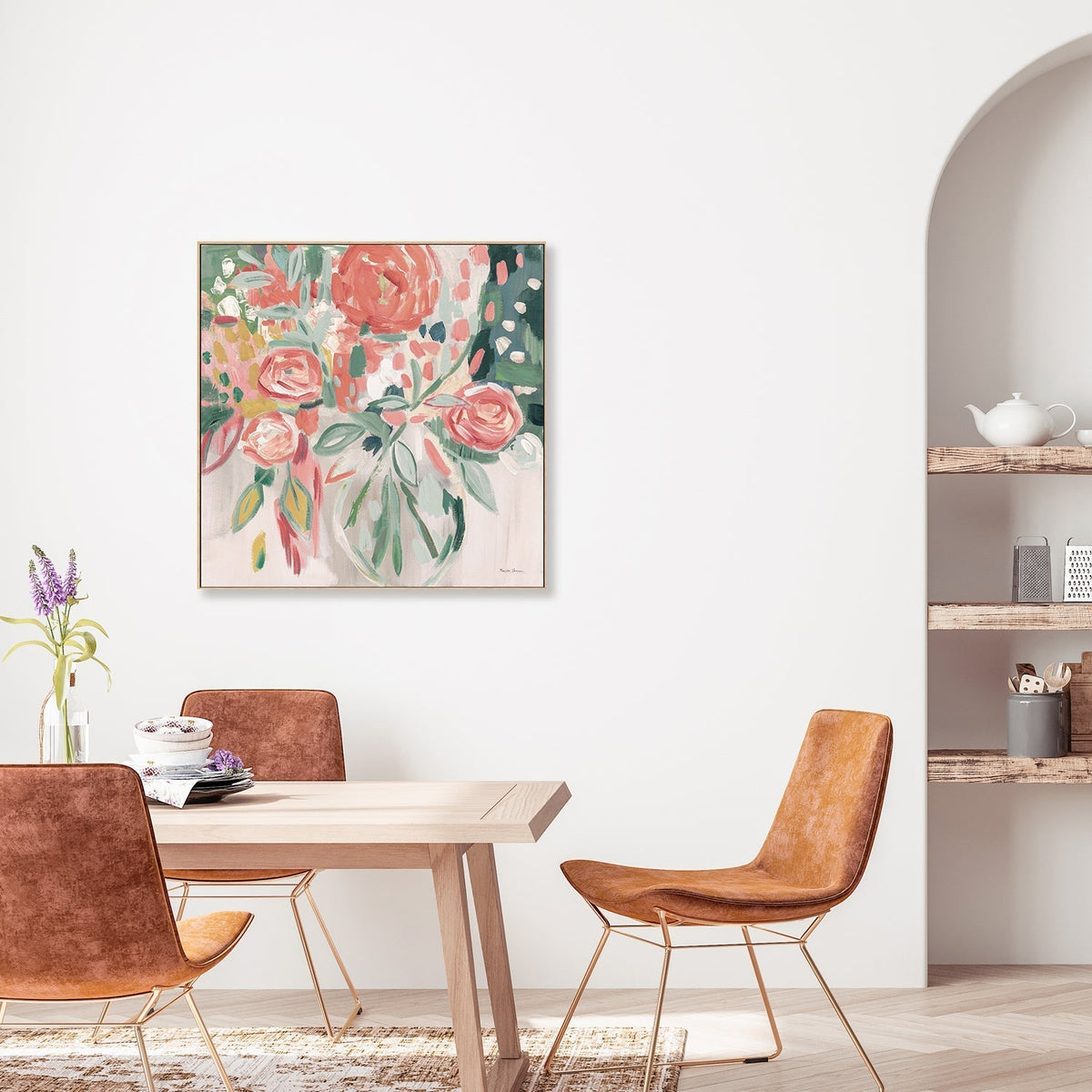 wall-art-print-canvas-poster-framed-Summer Pink Floral , By Farida Zaman-GIOIA-WALL-ART