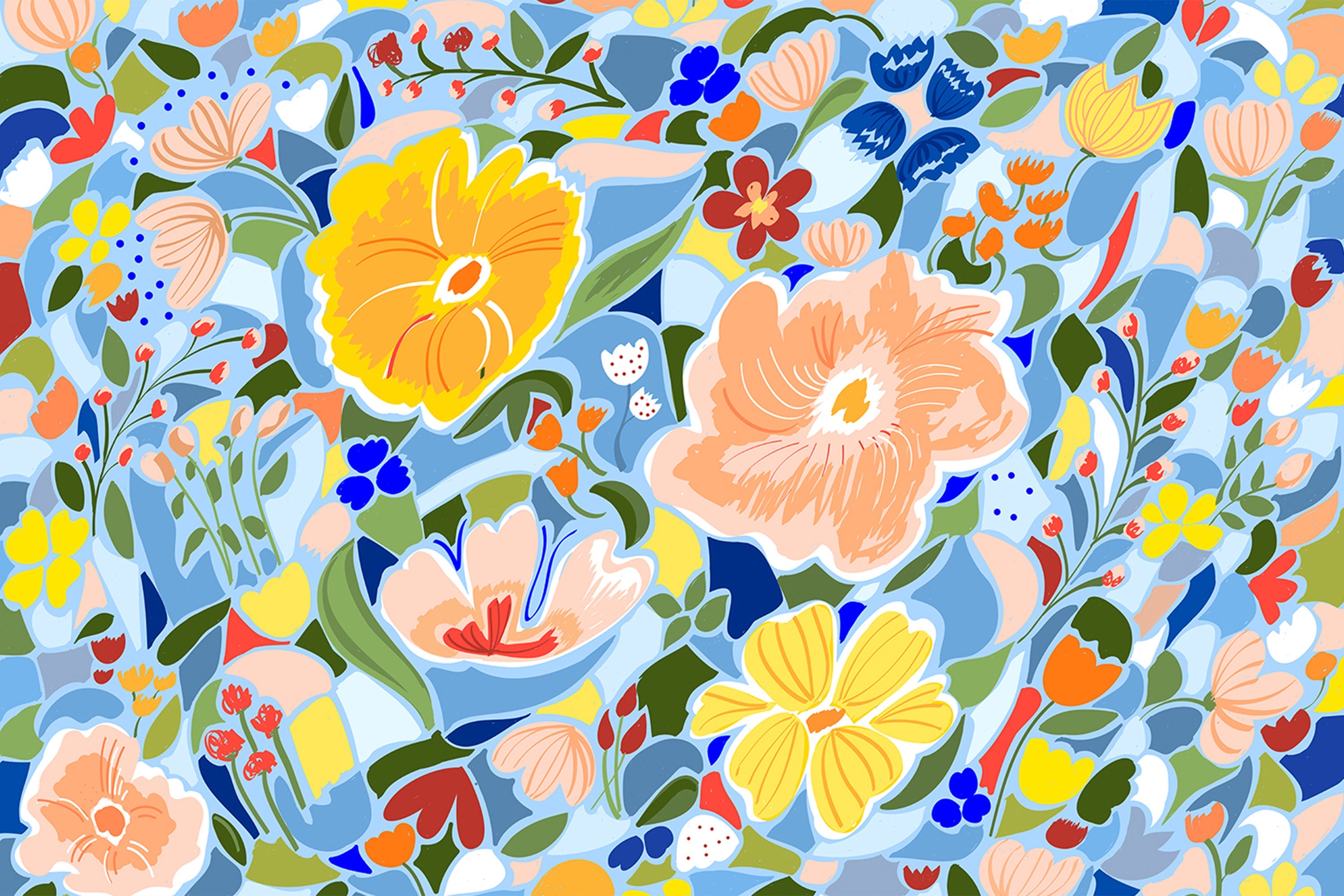 wall-art-print-canvas-poster-framed-Summery Floral-1