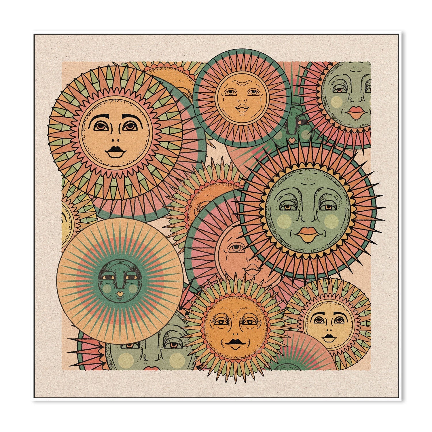 wall-art-print-canvas-poster-framed-Sun Faces , By Cai & Jo-5