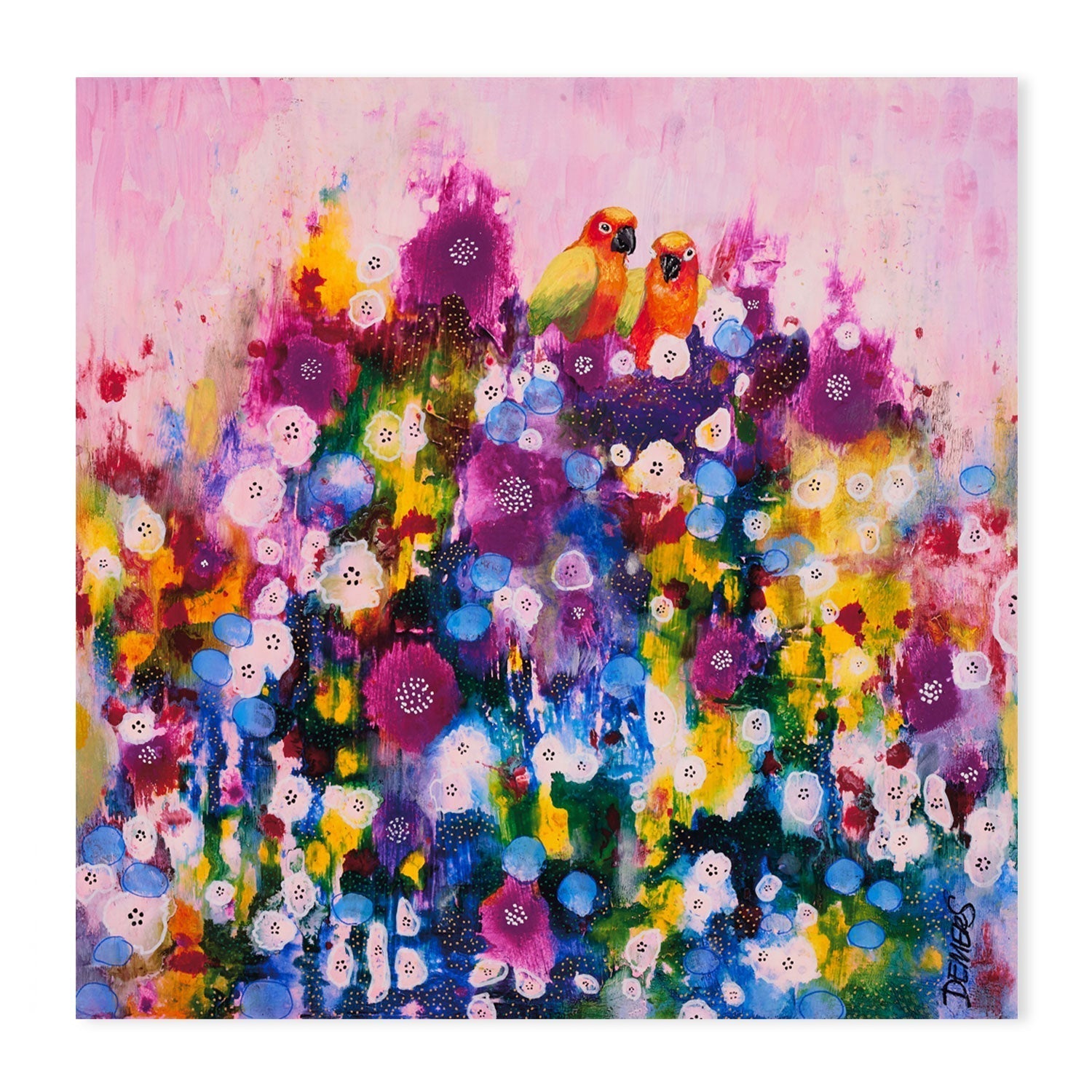 wall-art-print-canvas-poster-framed-Sun Parakeets In Love , By Sylvie Demers-GIOIA-WALL-ART